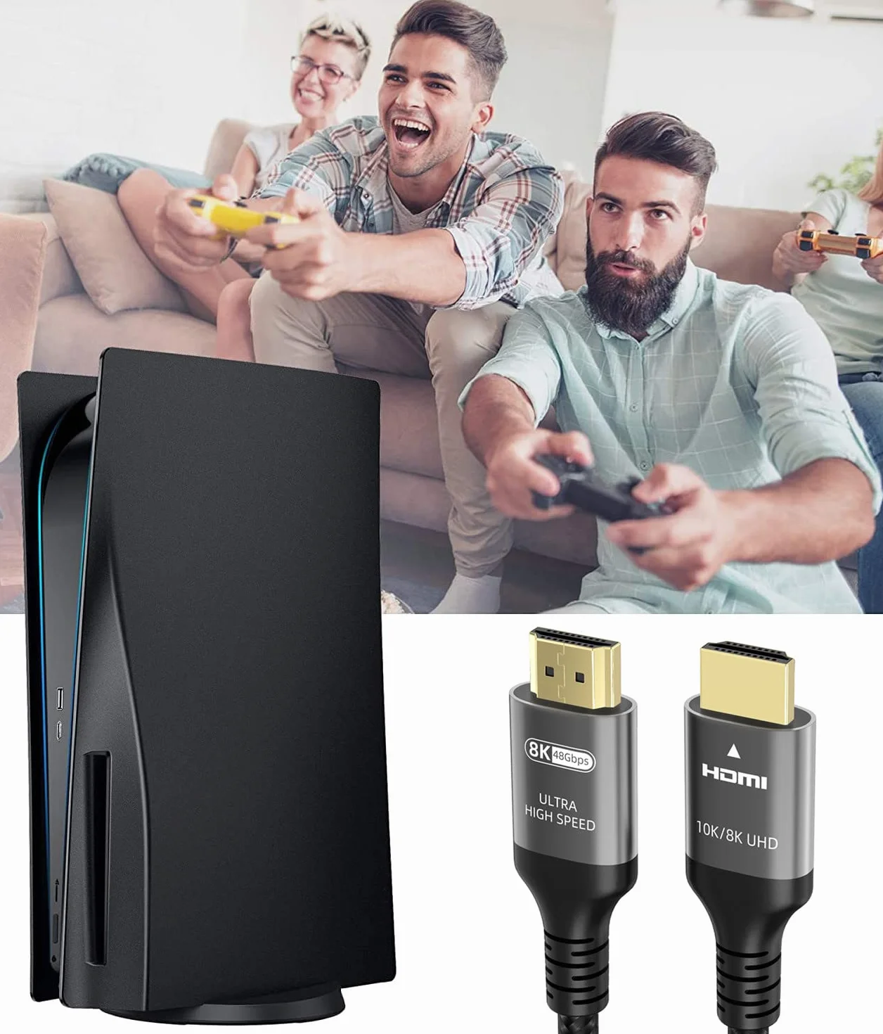 Ubluker Kabel HDMI 48Gbps 2M Ultra High Speed 8K 60Hz 4K 240Hz HDR10+ eARC HDCP2.3