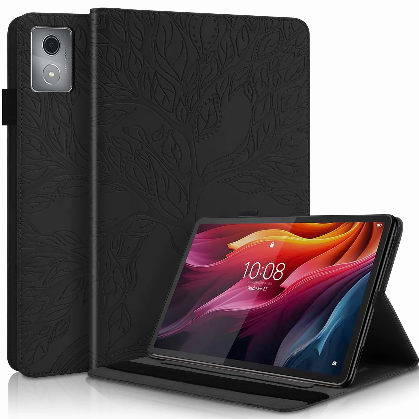 Etui do Lenovo Tab Plus Tablet 11,5" 2024, etui ze skóry PU z uchwytem na pióro Lenovo Tab Plus 11,5", etui ochronne z funkcją podstawki, Lenovo Tab Plus 11,5" czarne