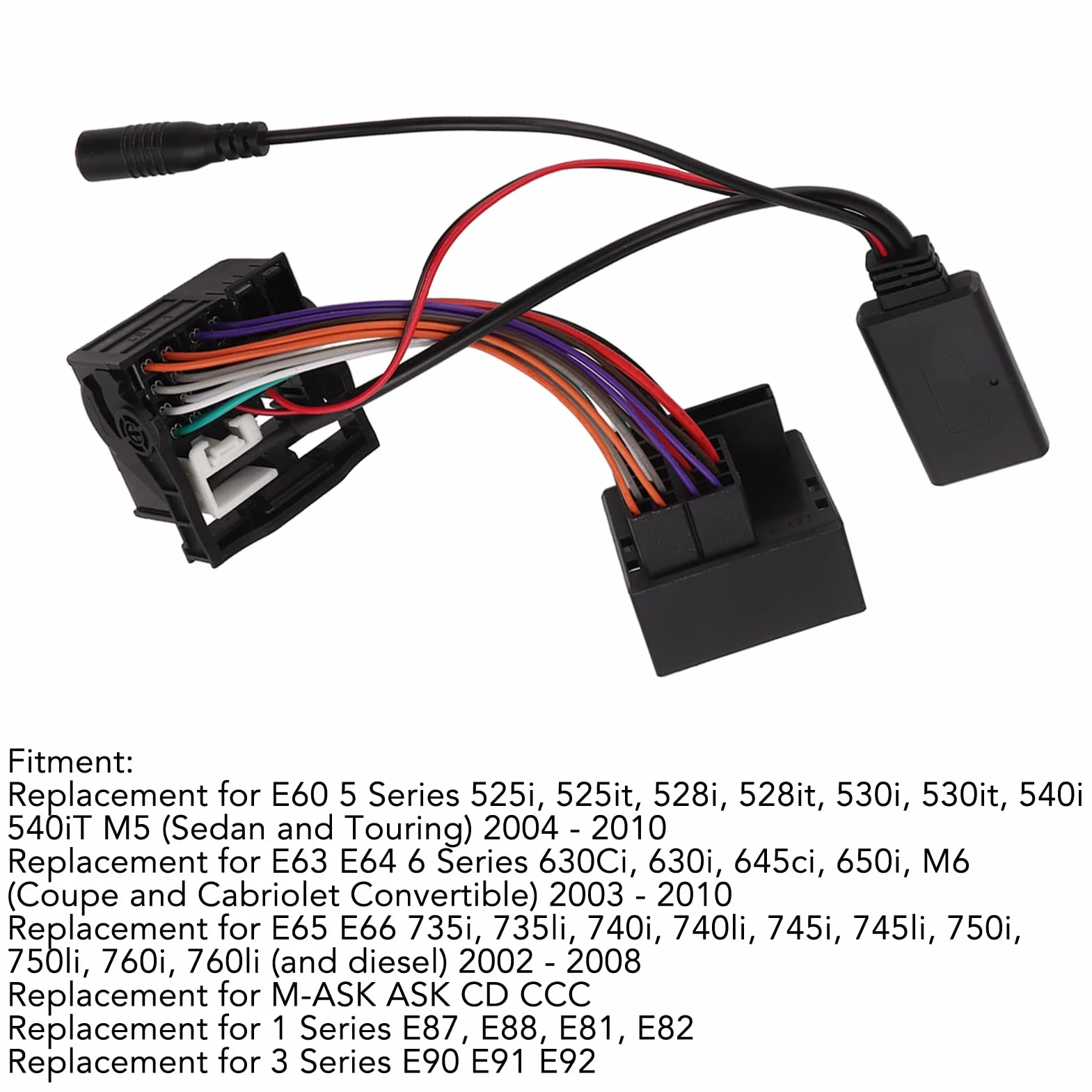 Bluetooth 5.0 Bezprzewodowa Wiązka Audio 12-pinowy Kabel AUX do E60 E63 E64 E66 E81 E82 E70 E90