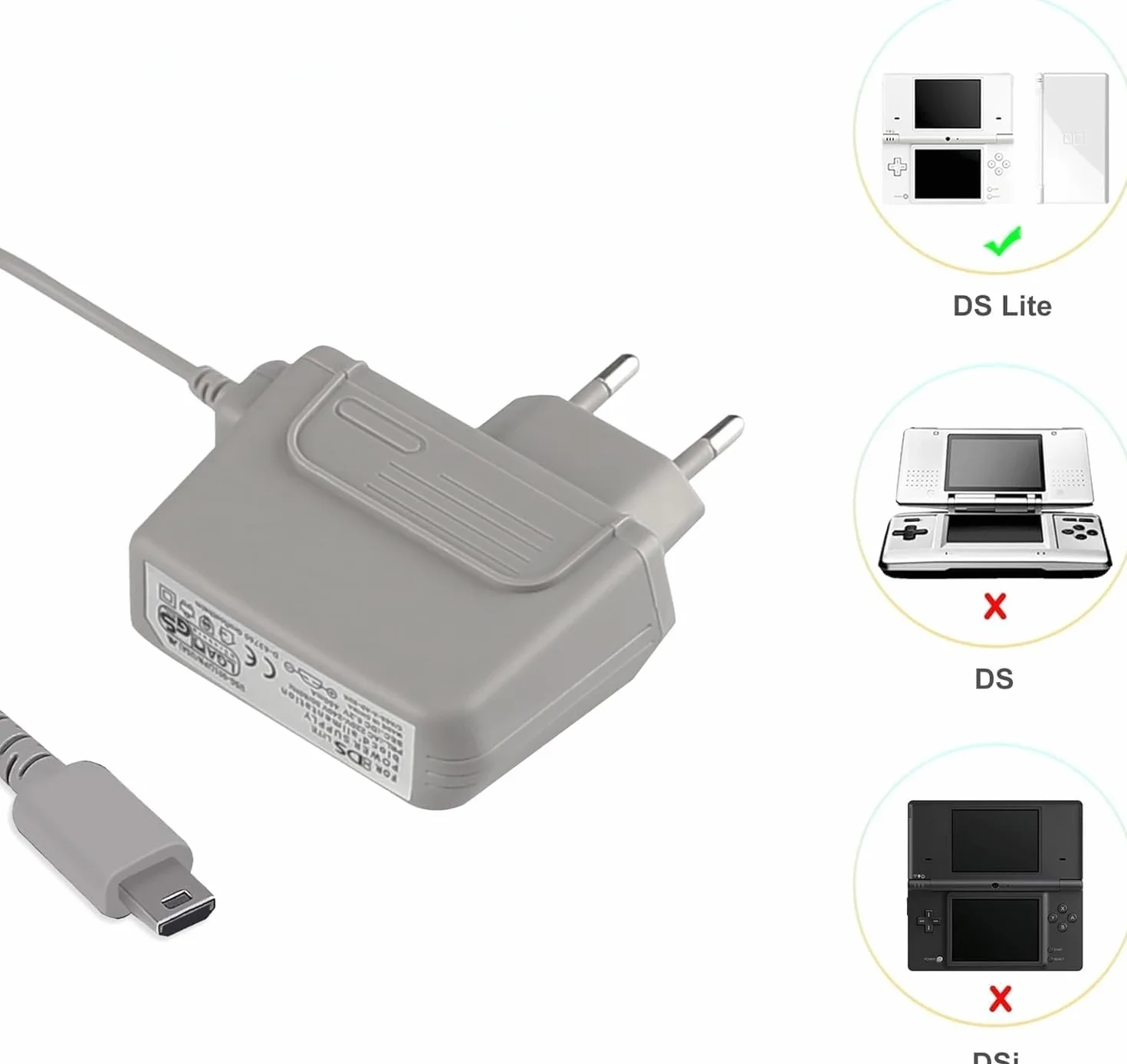1X Zasilacz Kompatybilna Konsolą Nintendo Ds Lite ładowarka Charger Adapter