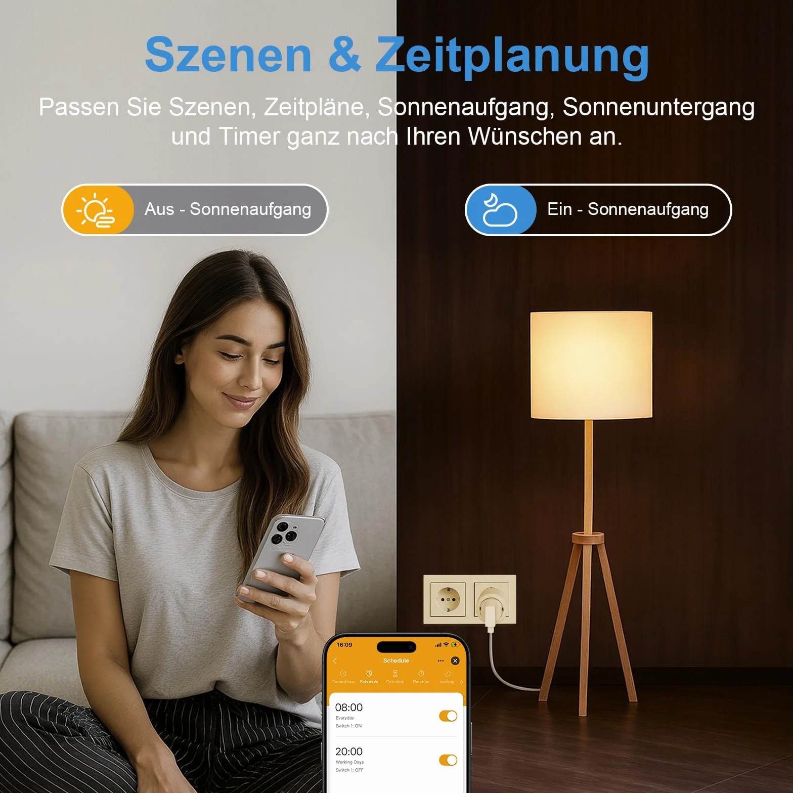 SURFOU Mini Smart Plug, 16A Smart Compact Plugs, kompatybilny z Alexa, Google Home, pilot zdalnego sterowania, pomiar zużycia energii, sterowanie głosowe, funkcja czasu