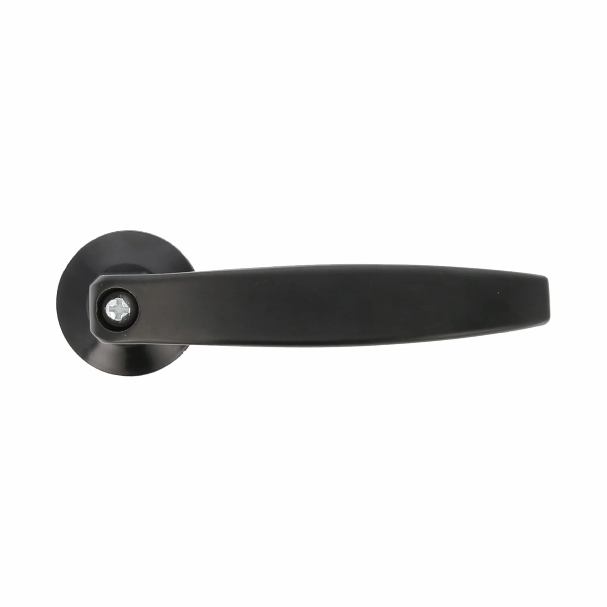 Amig - Zestaw klamek do drzwi, czarny, z cokołem z aluminium, bez szyldu, idealny do drzwi wewnętrznych i zewnętrznych, wymiary: 105 x 40 mm