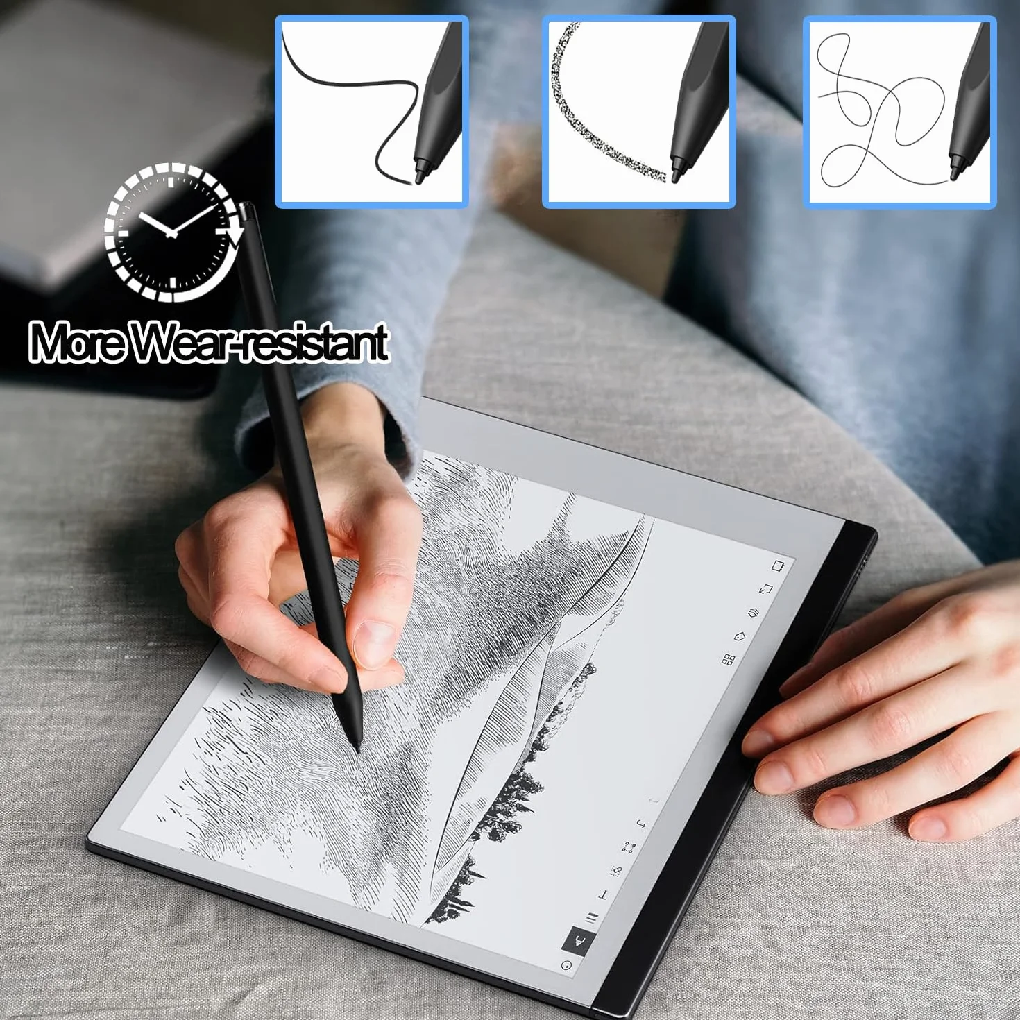 Zapasowe końcówki do Remarkable 1/2, Boox Pen2 Pro, Boox Pen Plus, Boox Triangle Pen, BOOX Wacom Stylus, Boox Max/Note/Nova/Go/Tab Ultra&Mini, czarne
