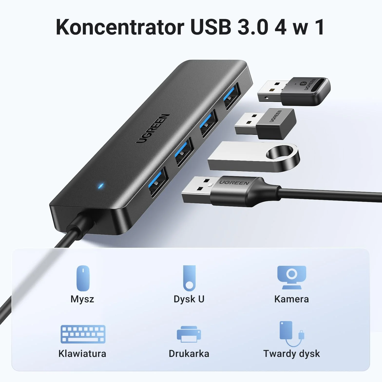 UGREEN Hub USB 3.0 Rozgałęźnik 5 Gbps 15cm