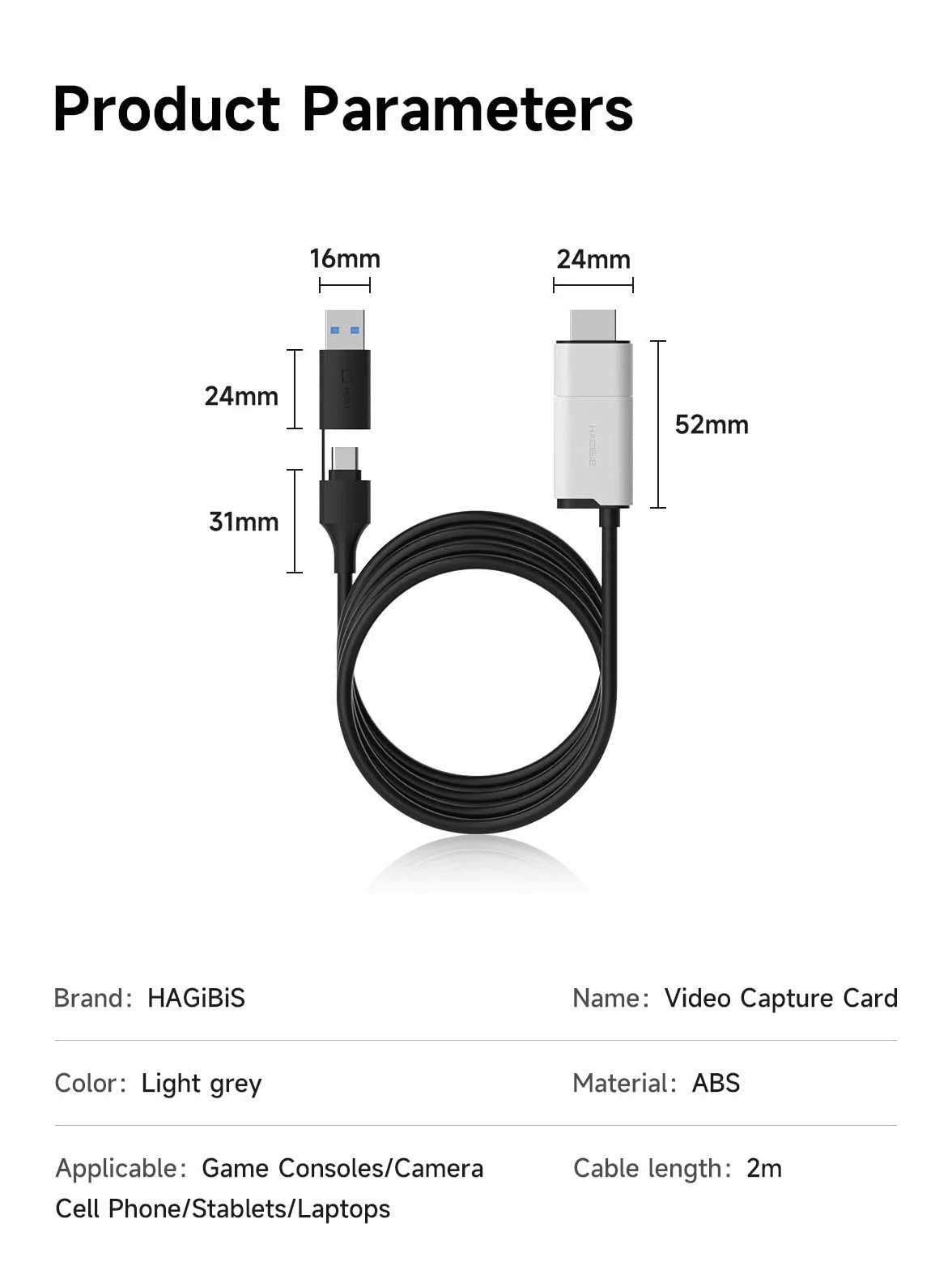 Hagibis Karta przechwytywania wideo USB3.0 100W PD HDMI na USB A/USB C 1080P 60fps YUY2 MJPEG MS2130 do Quest 3 2 Pro VR Switch PS4/5
