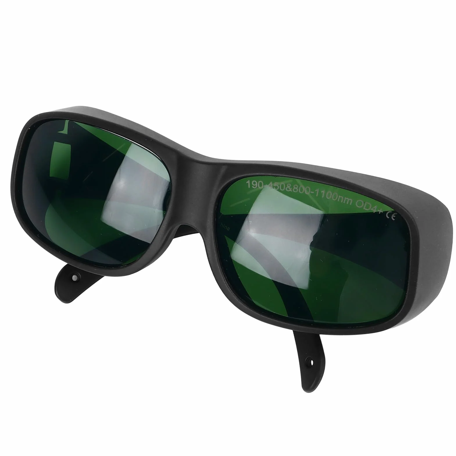 Qqmora Laserowe Okulary Ochronne 1064nm Wysoka przepuszczalność Antylaserowa Ochrona Oczu dla Urządzenia OPT Beauty TR90 Materiał Czarna Ramka Zielona Soczewka OD4, do Zabiegów Upiększających