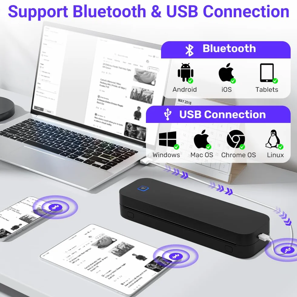 OFFCUP przenośna drukarka termiczna A4 Bluetooth