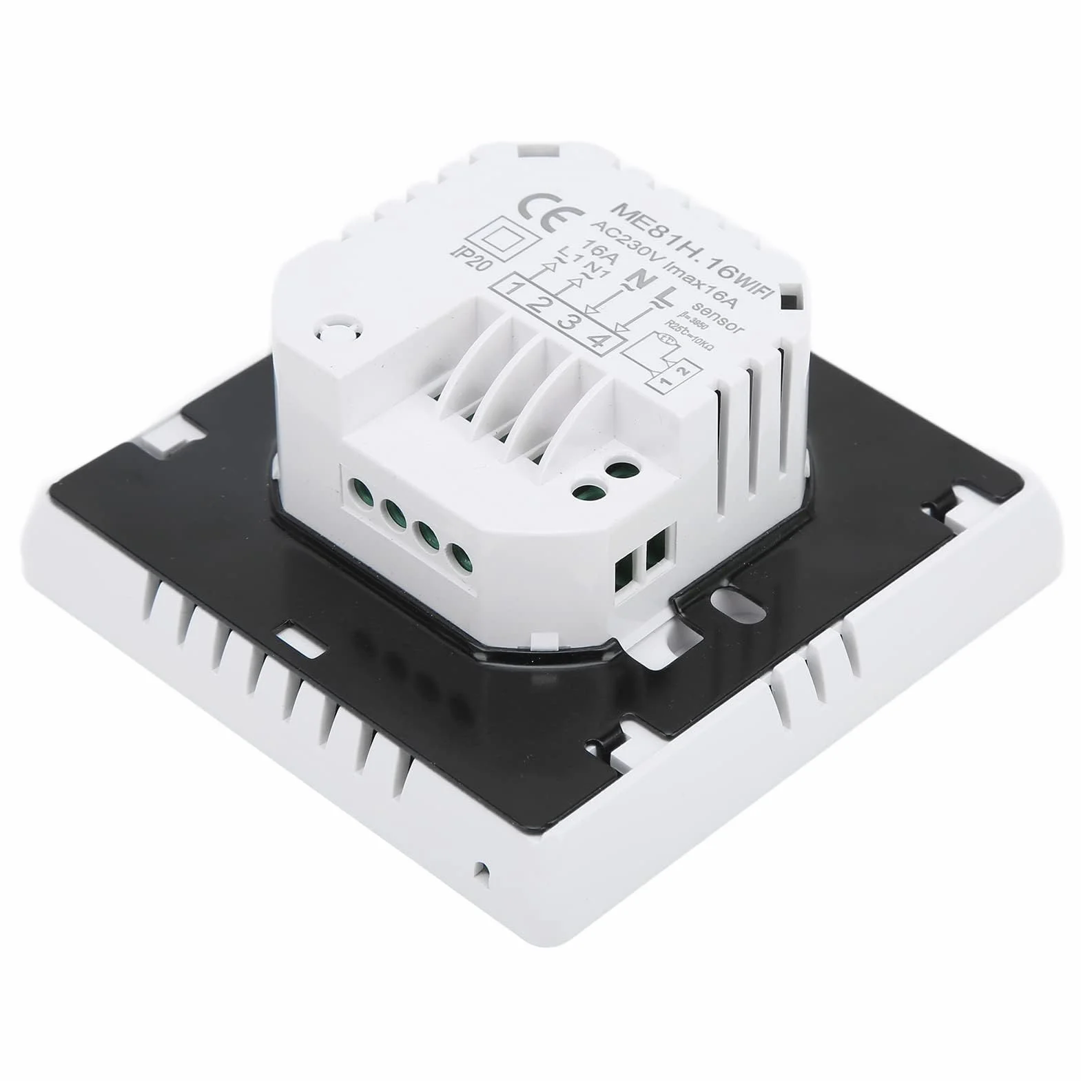 ME81H AC230V 50/60Hz Inteligentny termostat 5 ~ 90℃ WIFI Inteligentny termostat LCD ekran dotykowy Termostat ogrzewania podłogowego wody do Tuya (białe tło biały przycisk 16A)