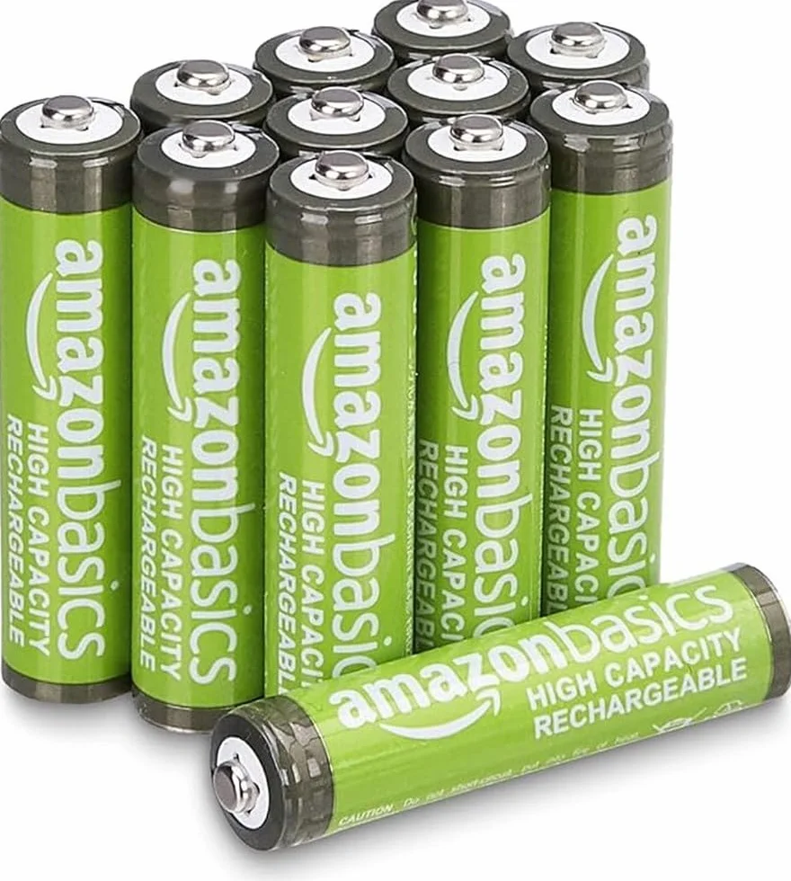 Amazon Basics Baterie AAA o dużej pojemności, 850 mAh, wielokrotnego ładowania, NiMh, wstępnie naładowane, 12 sztuk