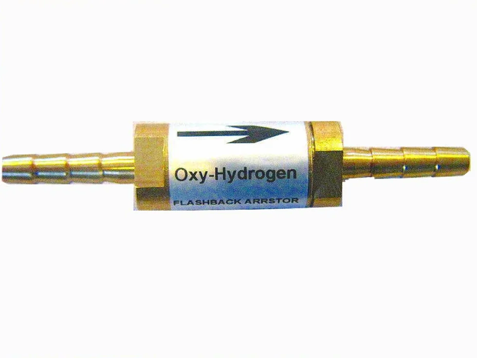 Oxy - ogranicznik gazu wodorowego z zaworem zwrotnym, High Vol 116 Lt/m 1/10.2 cm Barb HHO