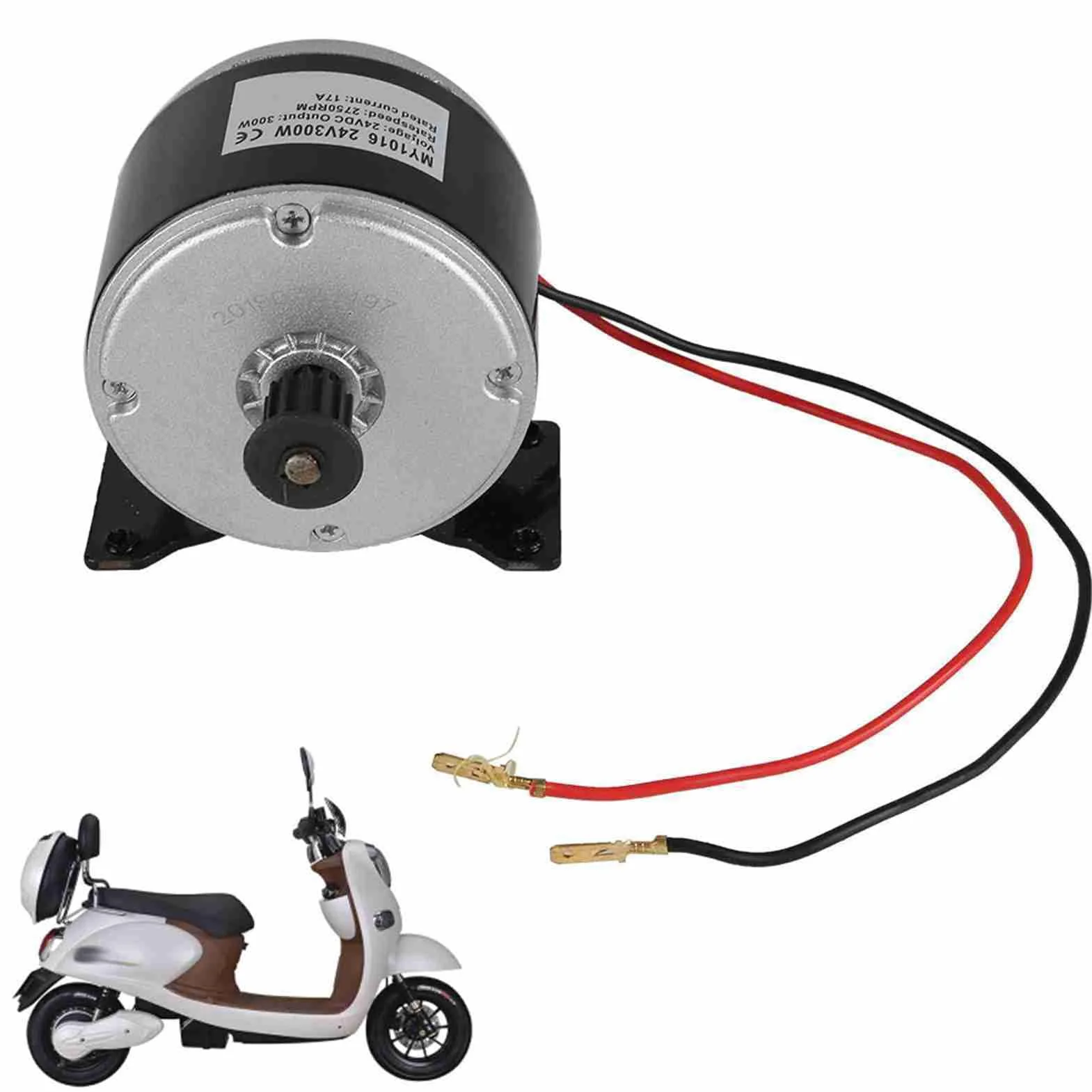 Dilwe MY1016 300W Szczotkowany Silnik Aluminiowy do Skutera Elektrycznego, Stabilna wydajność Podczas Modyfikacji Pojazdu, Odpowiedni do Małej Hulajnogi Elektrycznej, 1 Opakowanie