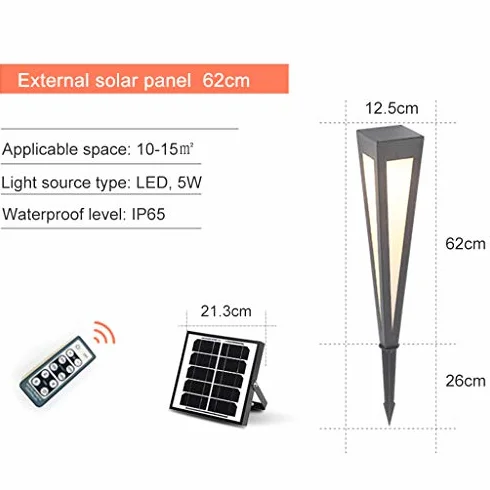 Zewnętrzne solarne światła drogowe, solarne oświetlenie słupkowe, automatyczne włączanie/wyłączanie, zdalne sterowanie, ustawienie jasności/czasu, wodoodporność IP65, do ogrodu, ścieżki, podwórka