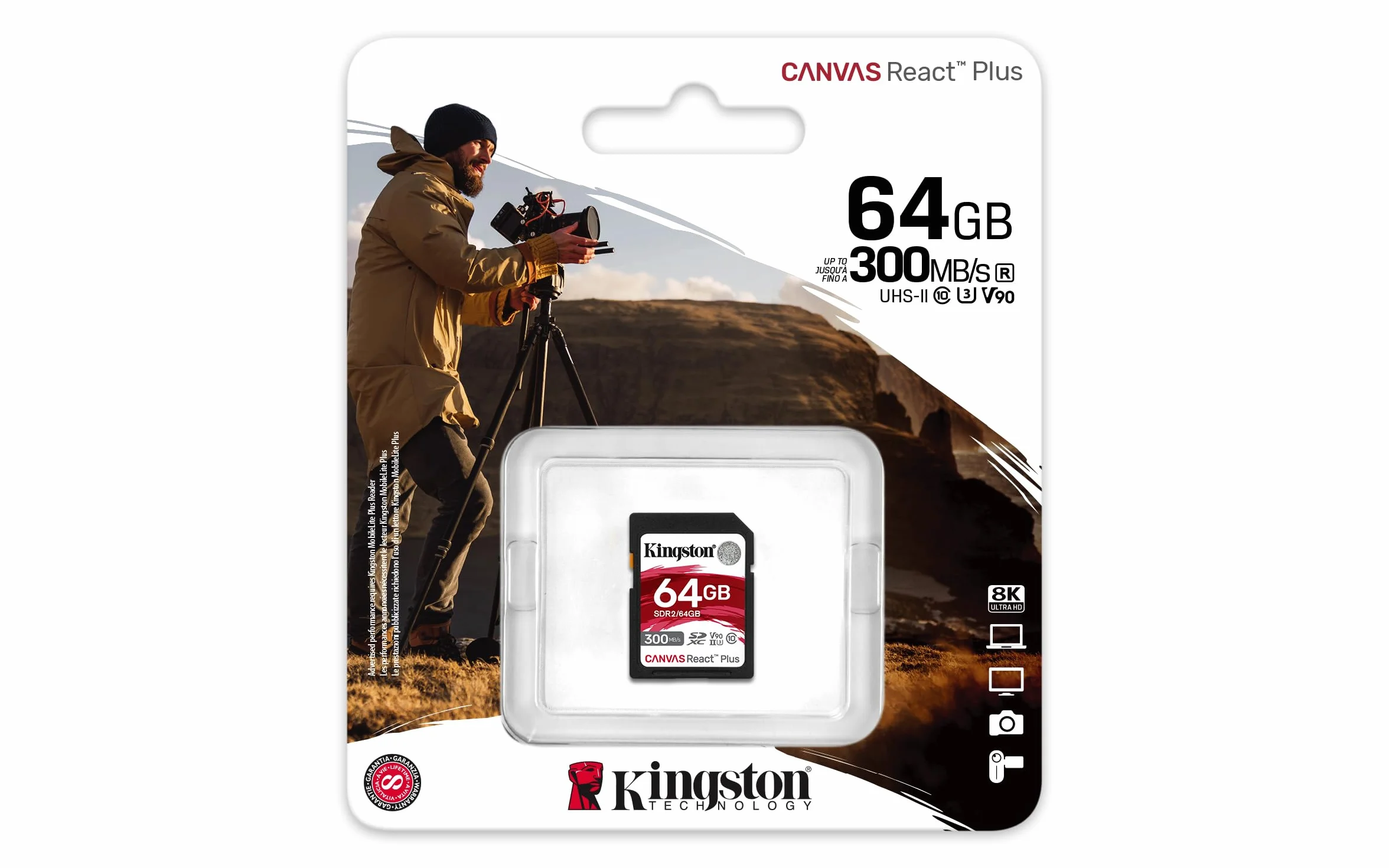 Kingston Canvas React Plus 64 GB SDXC karta pamięci UHS-II 300R/260W U3 V90