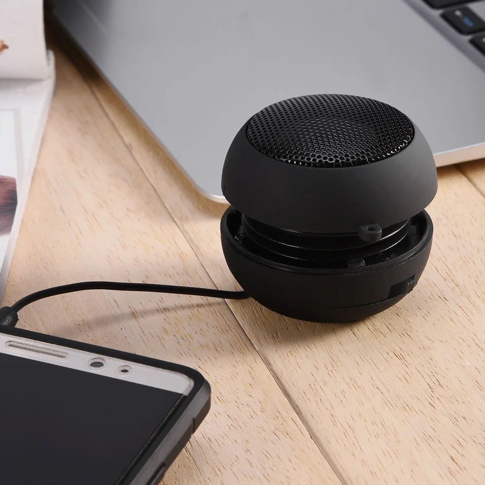 VBESTLIFE Mini głośnik przenośny hamburger akumulator uniwersalny przewodowy USB czarny