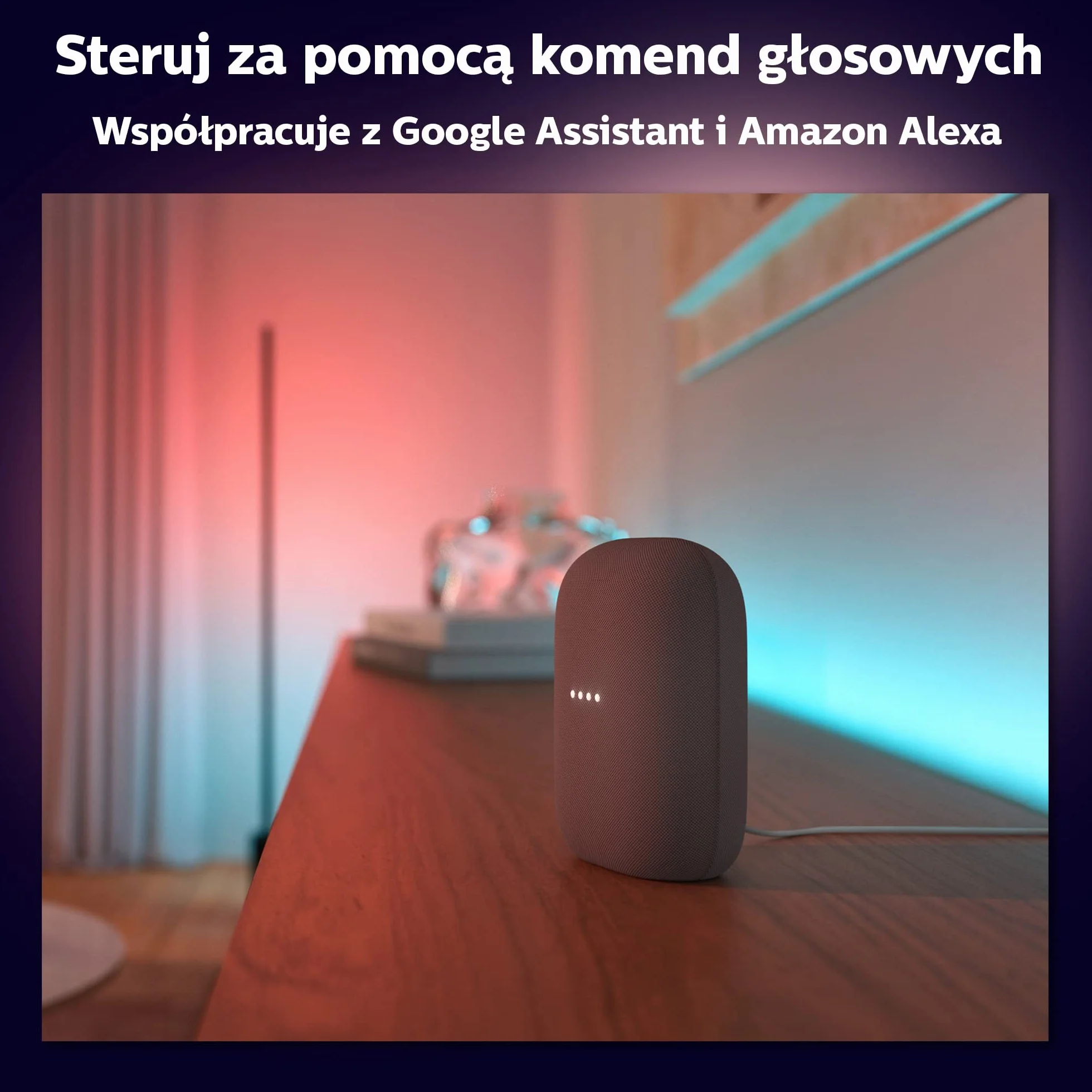 Philips Hue Taśma White and Color Ambiance - Pasek LED Gradient (baza, 2m) 16 mln Kolorów, Taśma LEDowa Smart LED z Możliwością Przyciemniania