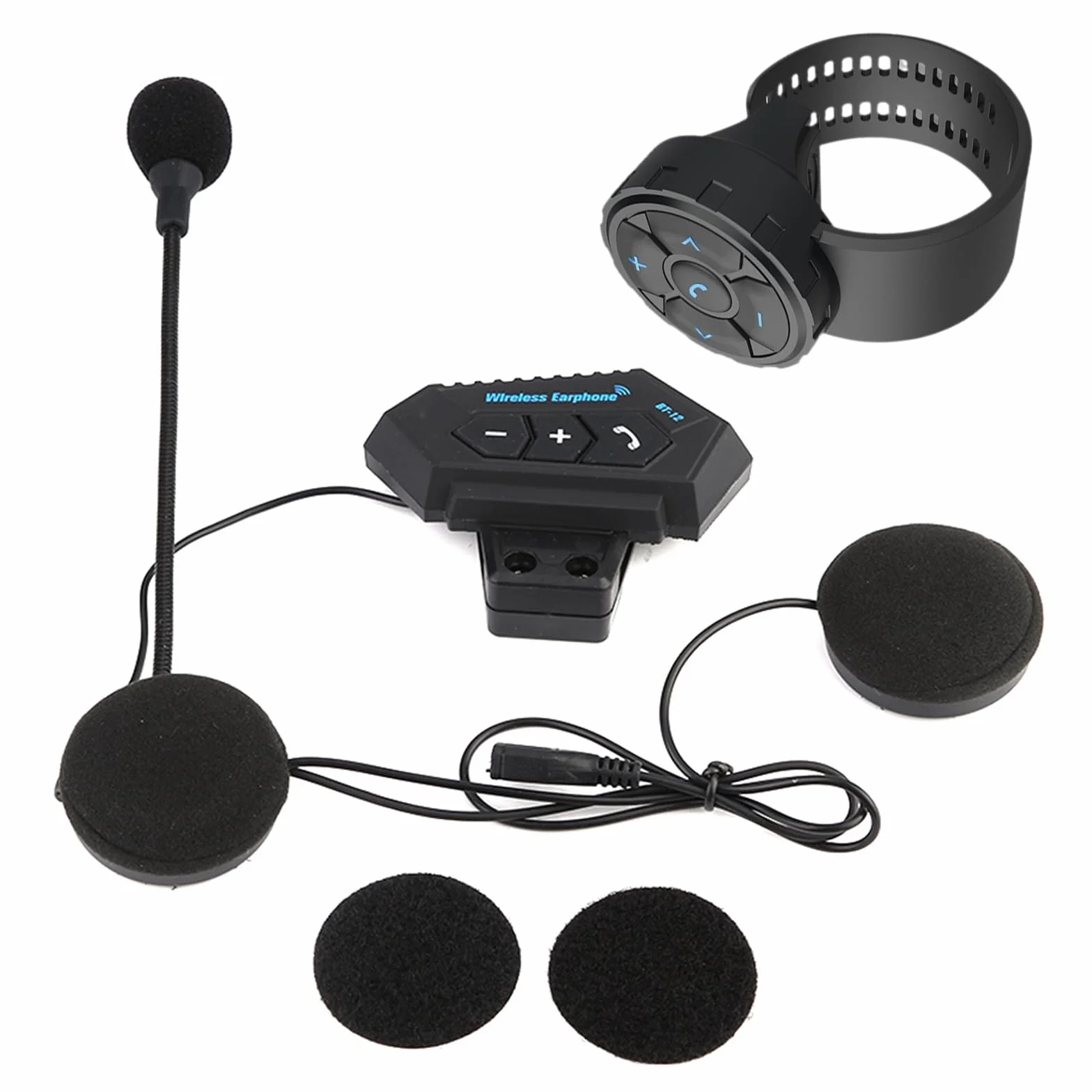 VOBOR Przycisk multimedialny Bluetooth, bezprzewodowy pilot zdalnego sterowania Bluetooth, wodoodporny pasek IP67, kontroler telefonu do motocykla, roweru samochodowego