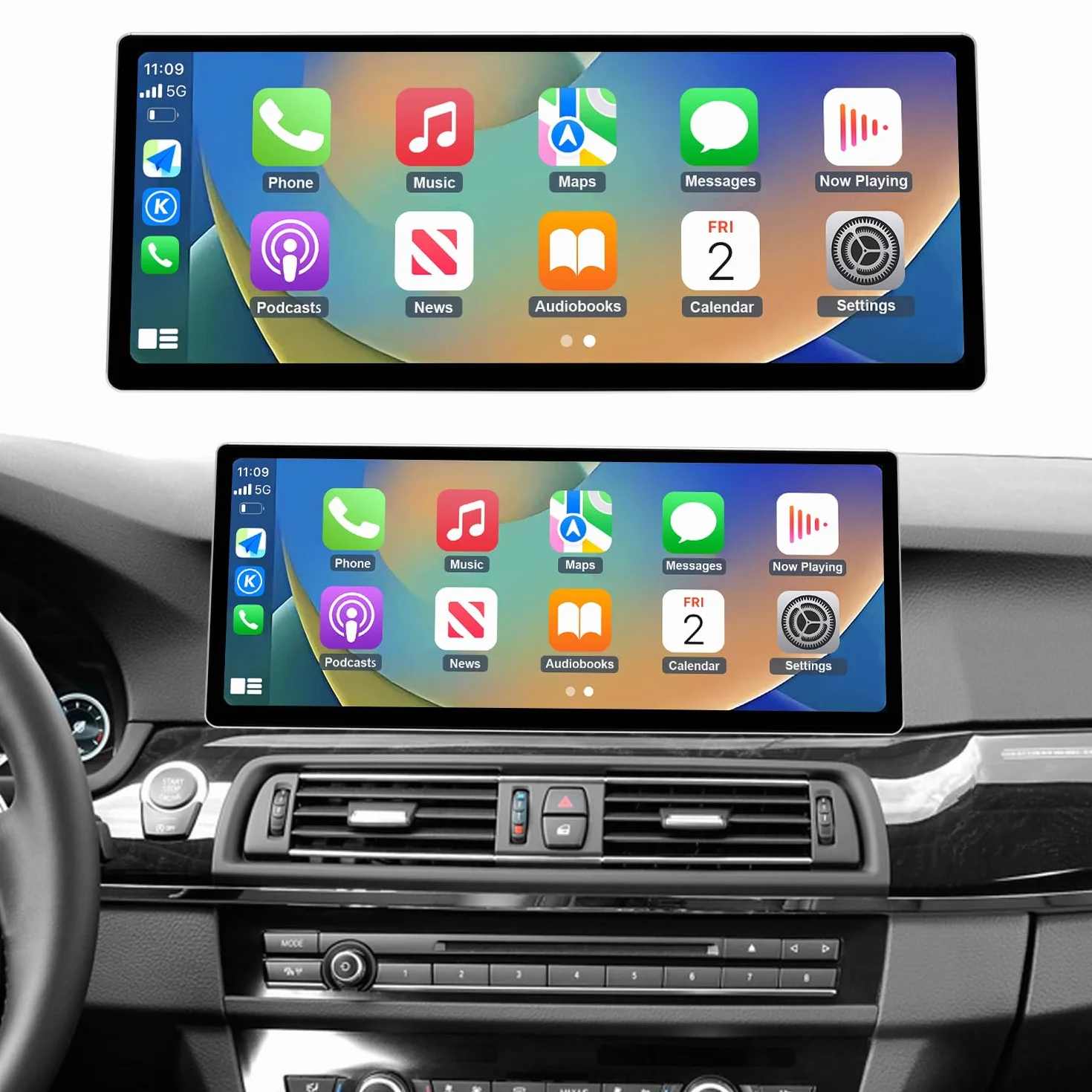 Road Top 12,3-calowy ekran CarPlay radio samochodowe BMW 5 F10 F11 NBT 2012-2016
