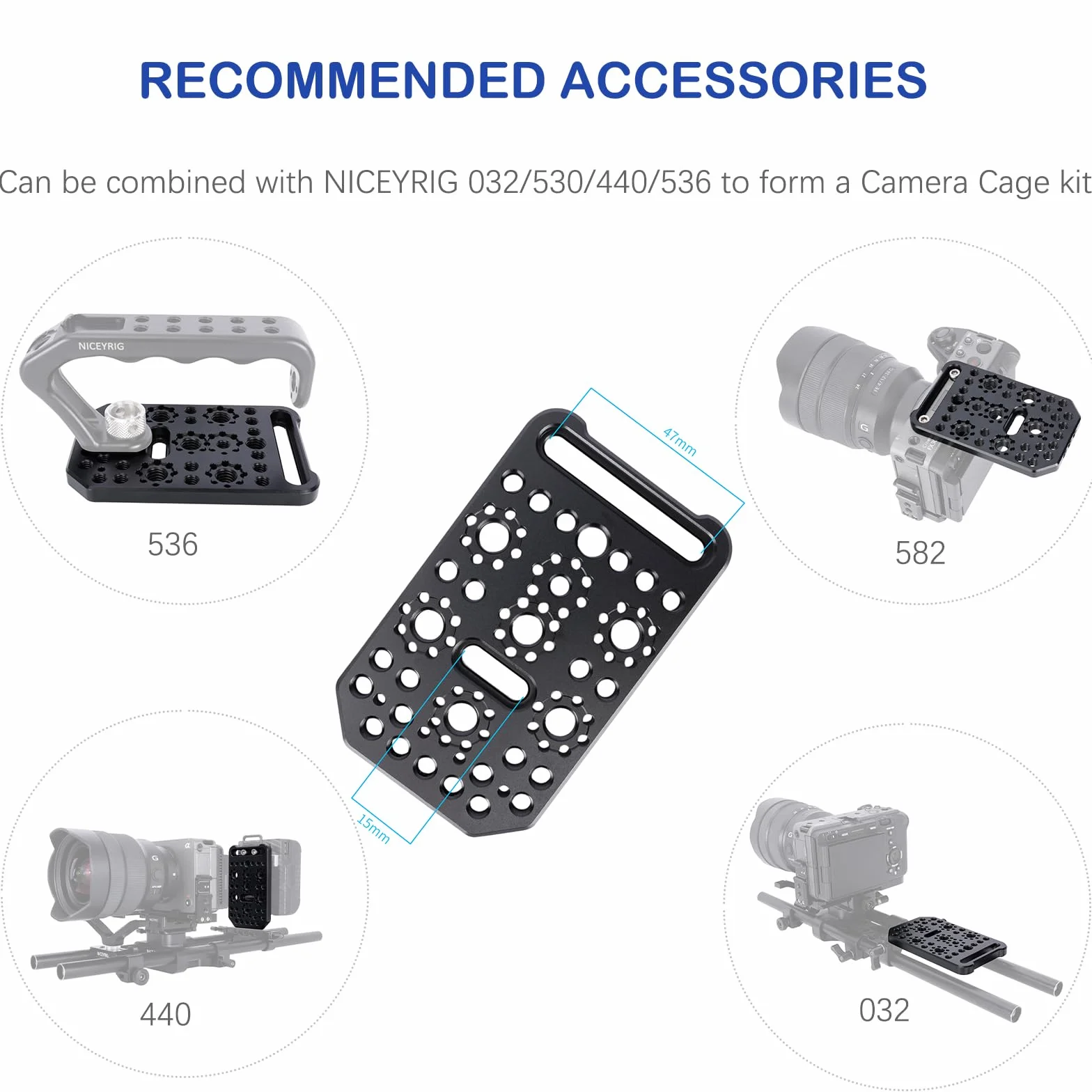 NICEYRIG Wielofunkcyjny talerz serowy kompatybilny Sony FX3 FX30 BMPCC 6K Pro 1/4 3/8