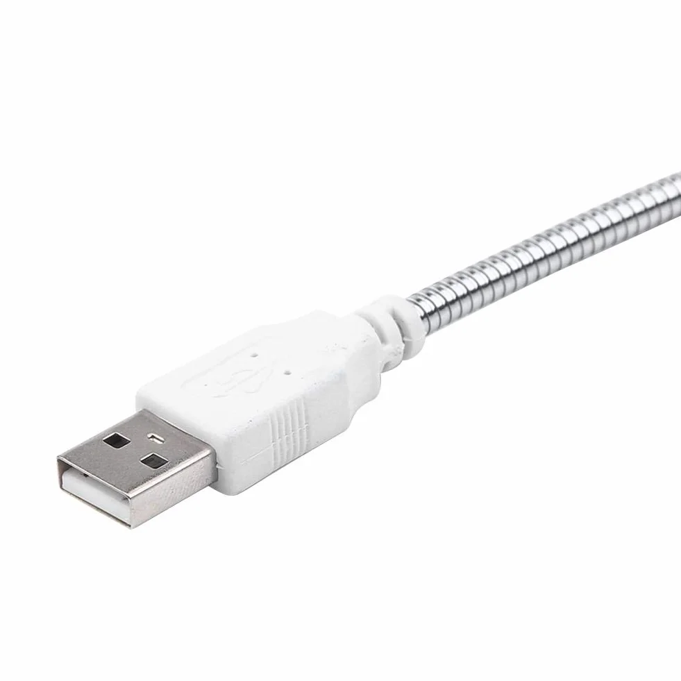 Fdit USB LED lampka mini 28 LED przenośna do czytania elastyczna gęsia szyja biała