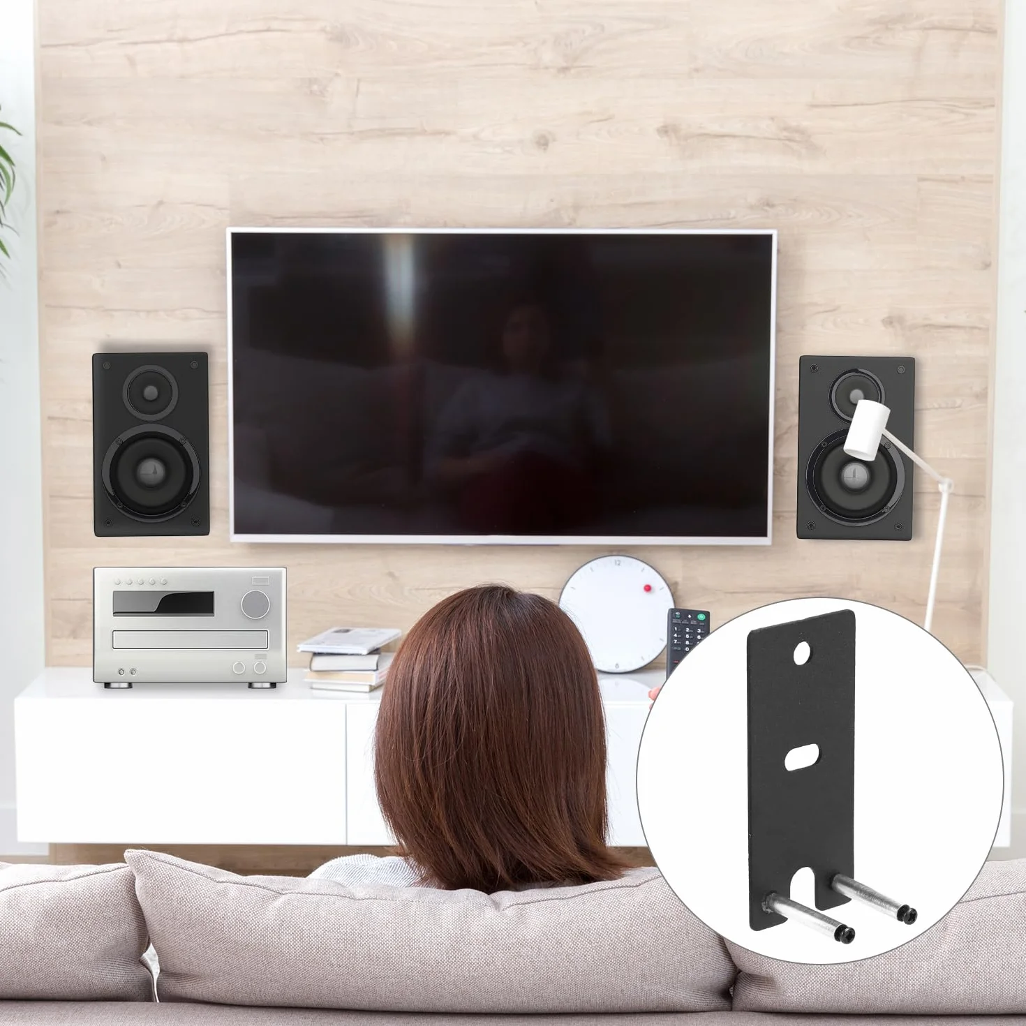 QWORK 1 para czarnych uchwytów ściennych do Bose Lifestyle 650/700