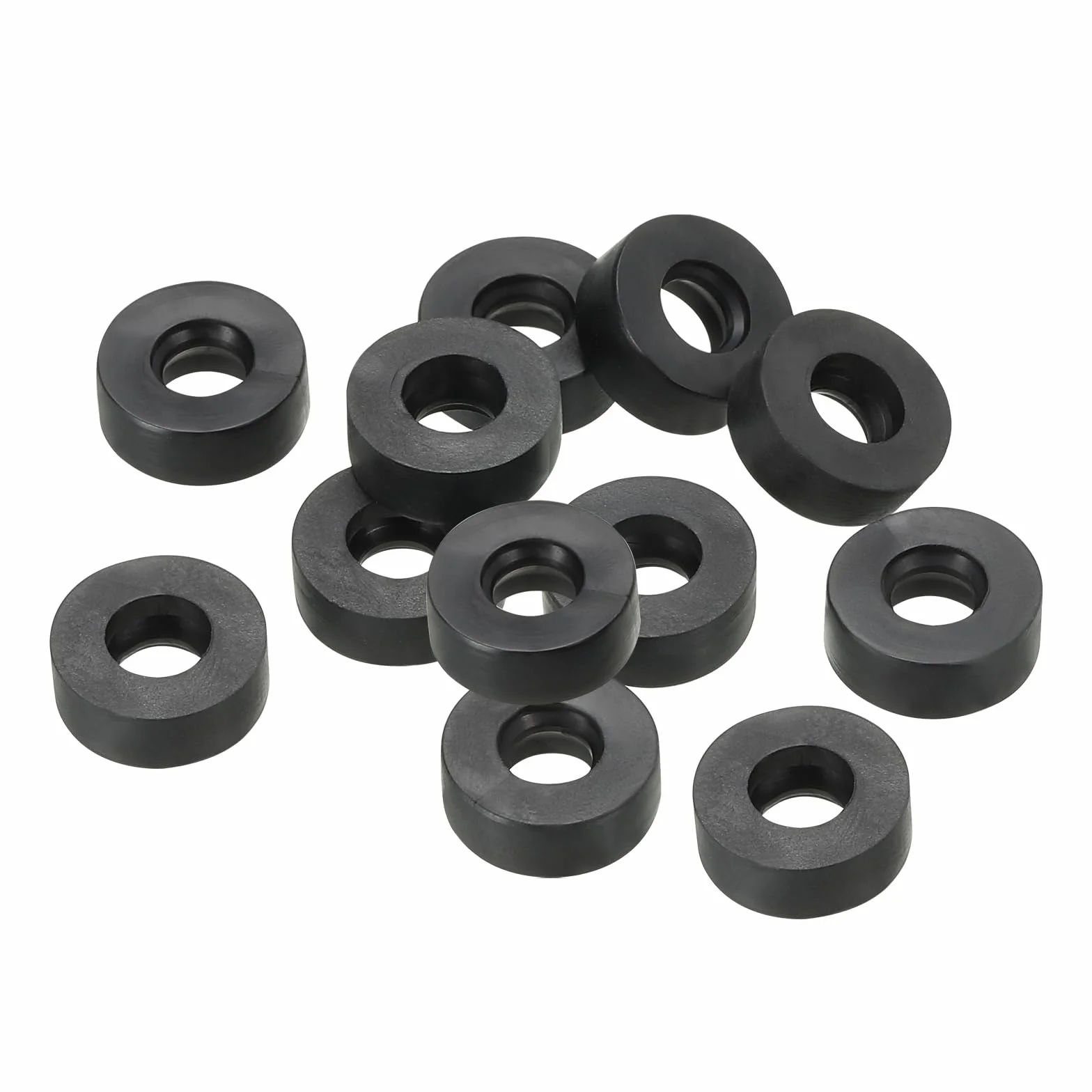 PATIKIL Gumowe podkładki M6, okrągłe, 12 sztuk 6 mm ID 12 mm OD 4,5 mm grubości, płaskie podkładki, zestaw gumowych uszczelek do rury kranowej, śruby mocujące, czarne