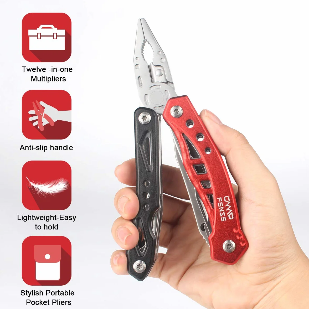 Wielofunkcyjny scyzoryk/szczypce - wielofunkcyjne narzędzie 12 w 1, Nóż składany Nóż kieszonkowy - Swiss Army Knife Wędkarstwo