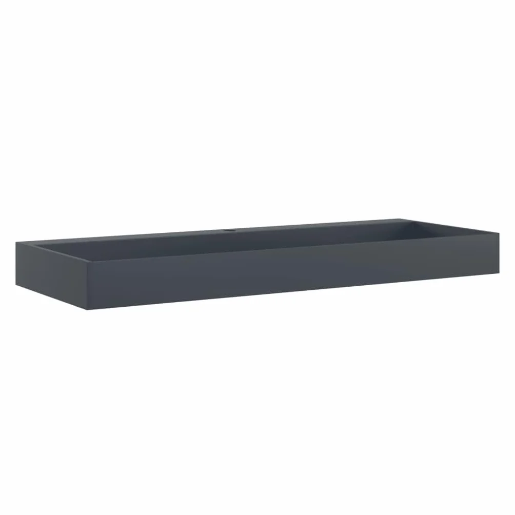 vidaXL Umywalka, 120x46x11 cm, kompozyt mineralny/marmurowy, antracyt