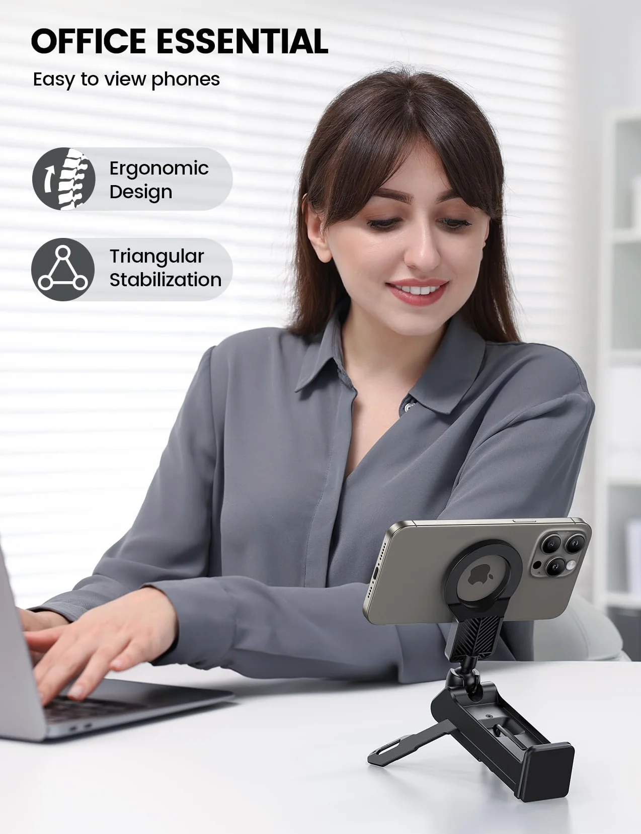 Lamicall Stojak samolotowy Magsafe 360° obrotowy regulowany dla iPhone 16 15 14 13 12 Serii