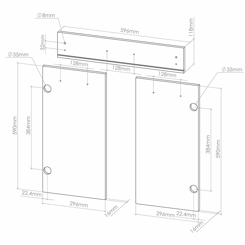 Vicco Front kuchenny "R-Line", Złoty dąby, 59.6 x 70.8 cm | front meblowy do szafki dolnej z szufladami, adapté aux armoires de cuisine R-Line pour une installation facile