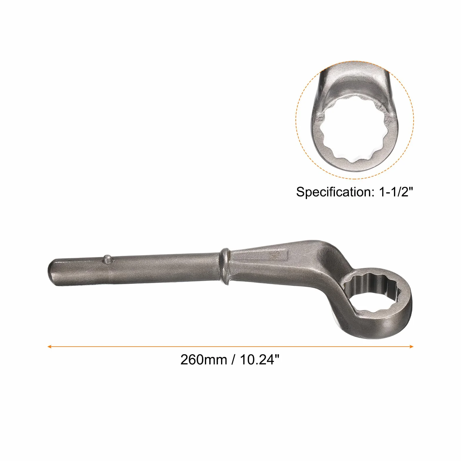 QUARKZMAN Klucz nasadowy z końcówką skrzynkową 1-1/2" CR-V 12 punktów pojedynczy koniec Torx Klucz rurowy z wysokim kołnierzem do dokręcania śruby i mocowania szaro-srebrny