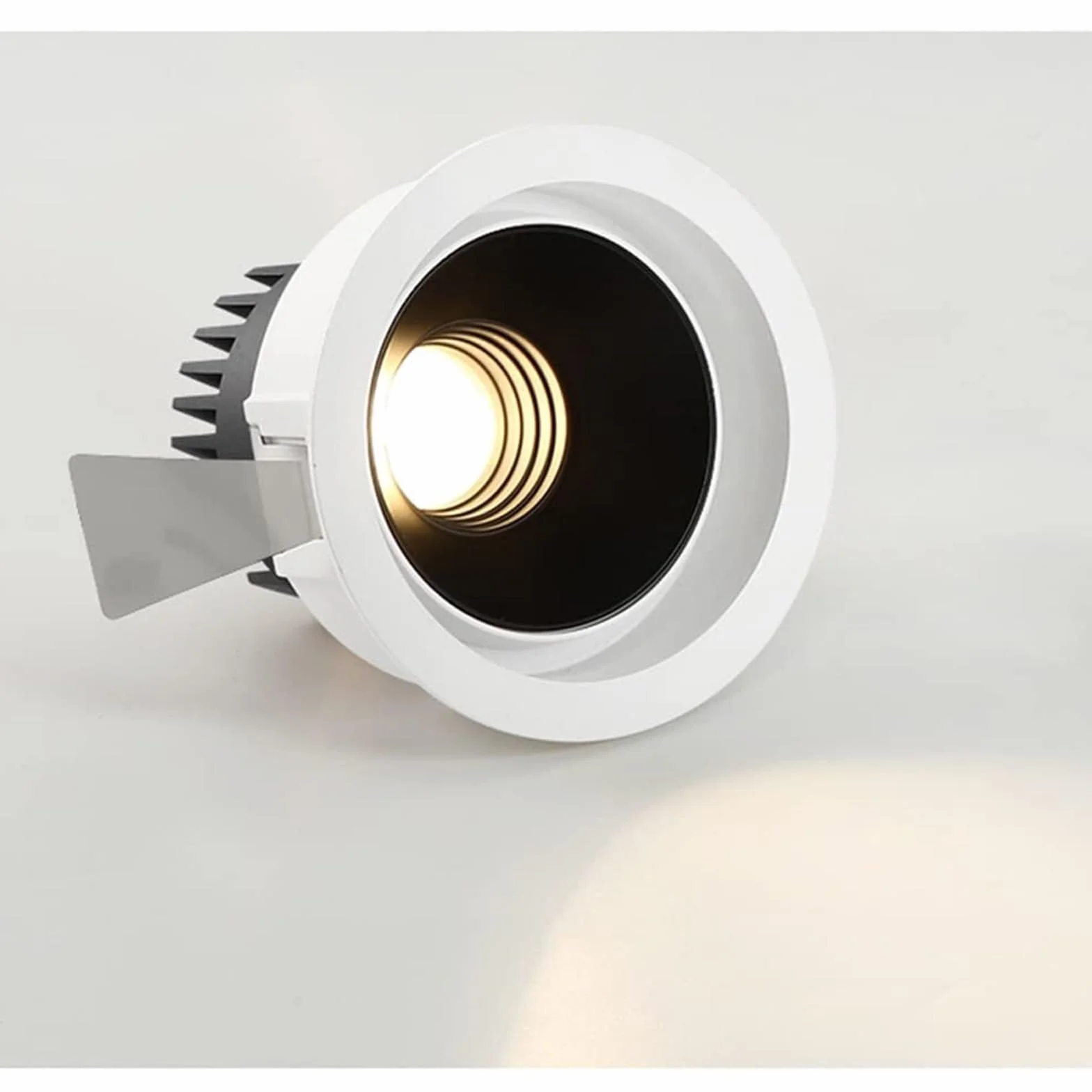 Nieoślepiające światło Downlight bez puszki, 10 W/12 W/15 W, 3,5-calowa okrągła lampa sufitowa do zabudowy, podkładka świetlna, 3 temperatury barwowe do wyboru (15 W, ciepła