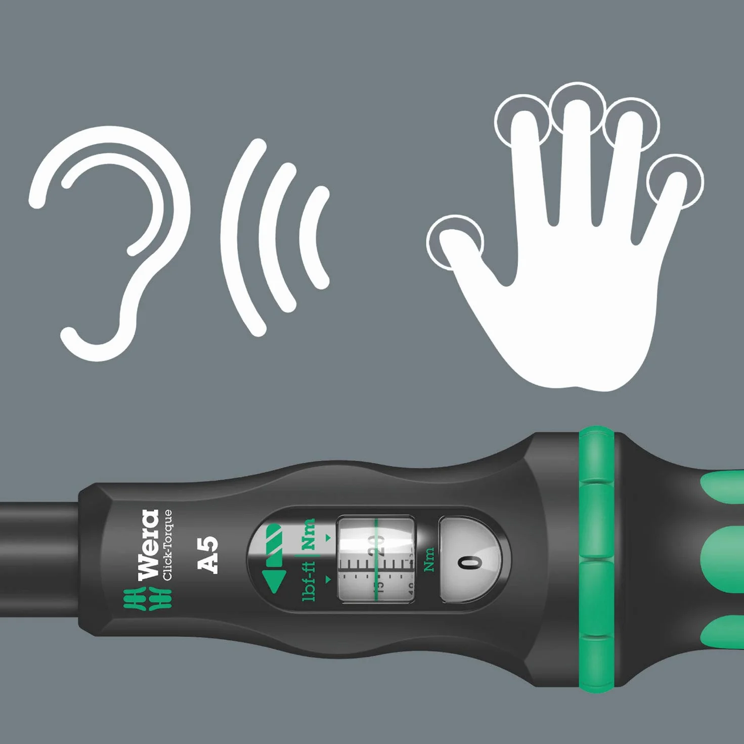 Wera Click-Torque A 5 Klucz, Czarny/Zielony, 1/4"