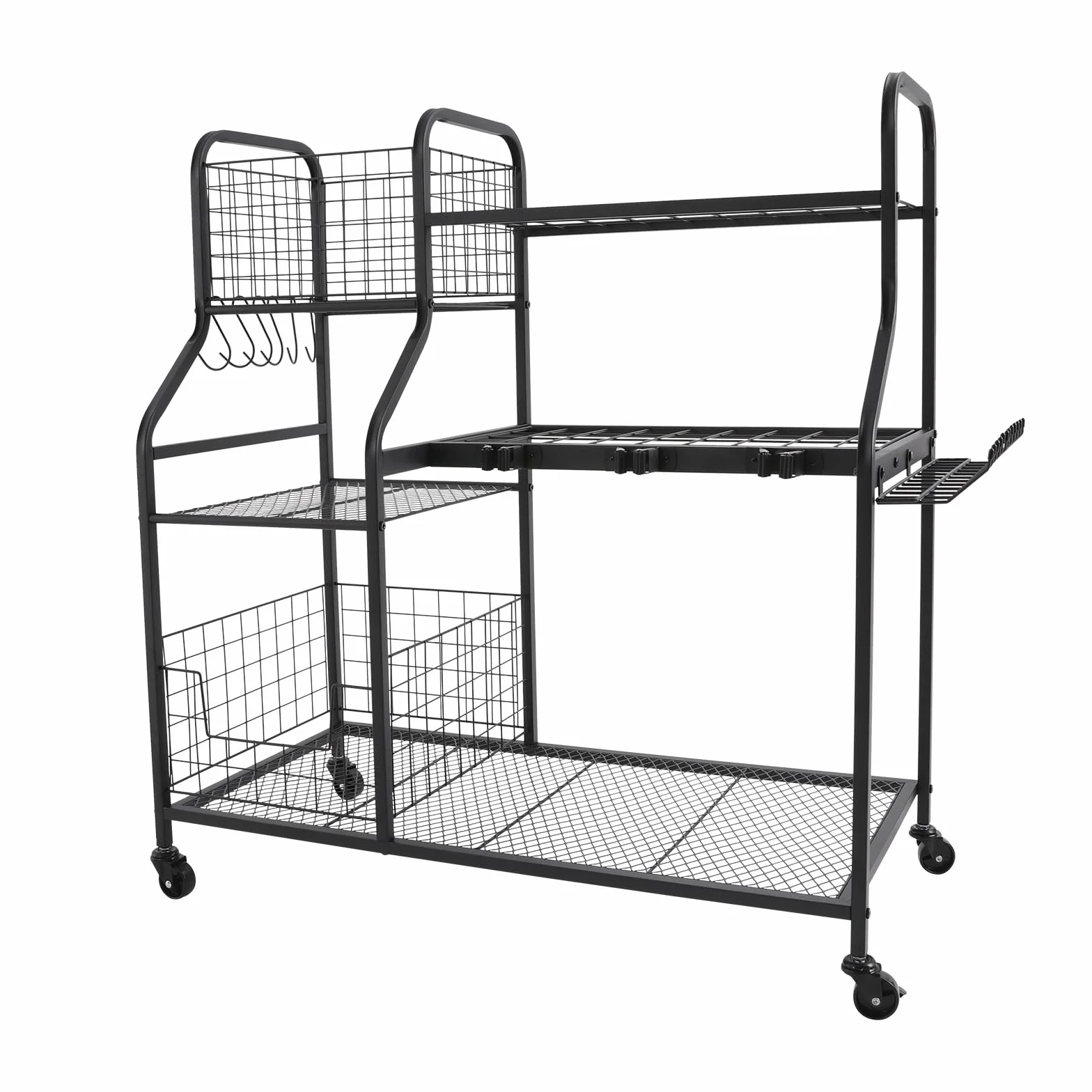 Organizer na narzędzia ogrodowe 91,95*41,91*94cm Garden Tool Organizer z 4* uniwersalnymi rolkami i podkładkami pod stopy, stojak na narzędzia ogrodowe do przechowywania narzędzi ogrodowych, urządzeń