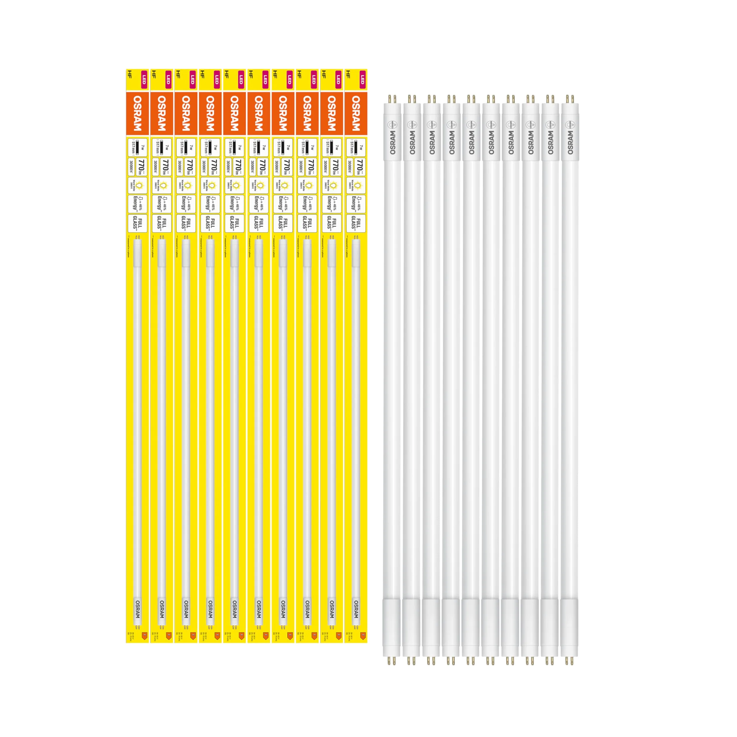OSRAM LED T5 Hf L13 Krótki 517 mm, Liniowa Rurka LED, 7W, 770LM, 3000K, Ciepłe Białe Światło, Wymiana LED dla Klasycznych Rur Fluorescencyjnych T5 z Gniazdem G5, Długa Żywotność