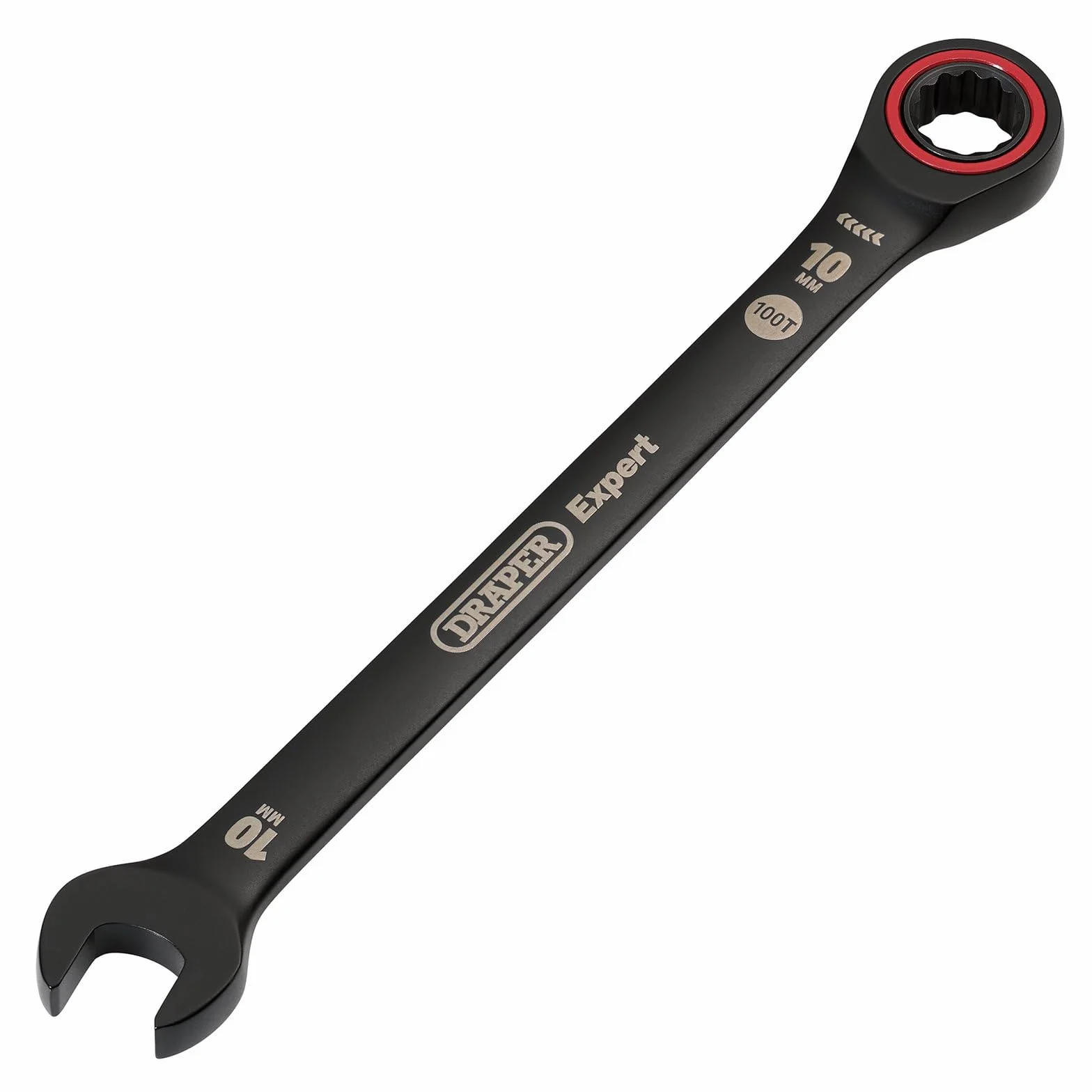 Draper 03881 Expert HI-TORQ klucz płasko-oczkowy z grzechotką, metryczny, 10 mm, czarny