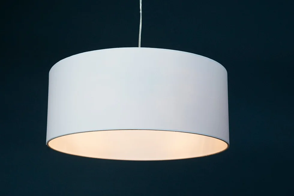 Lampa wisząca Circulo 3-punktowa biała z 3 żarówkami LED / Ø 40 cm / metal chromowany/abażur z materiału (lampa wisząca, lampa sufitowa, lampa wisząca)