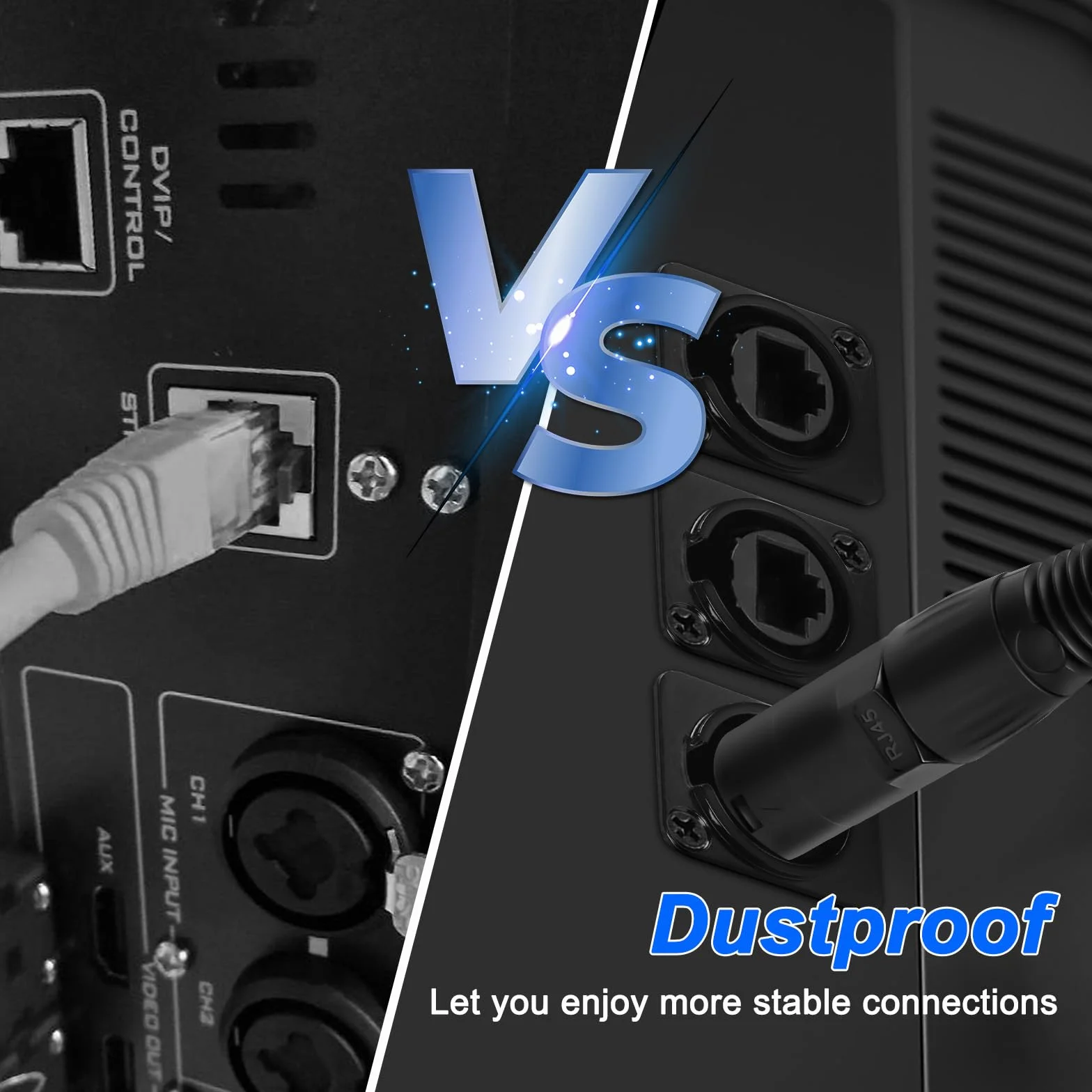 XMSJSIY RJ45 Ethercon wtyczka pokrywa metalowa Ethernet kabel ochrona kabla Ethernet kabel wodoszczelna wtyczka panel mocowanie ekranowane odporne na kurz do kat. 5/6-4 szt