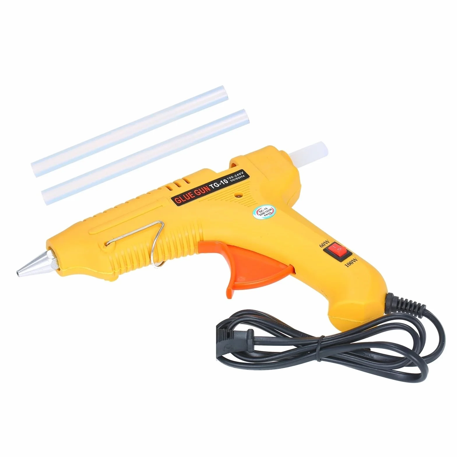 Pistolet do klejenia na gorąco 60 W/100 W, regulacja mocy, szybkie nagrzewanie do projektów przemysłowych i domowych DIY, wszechstronne i niezawodne narzędzie do klejenia
