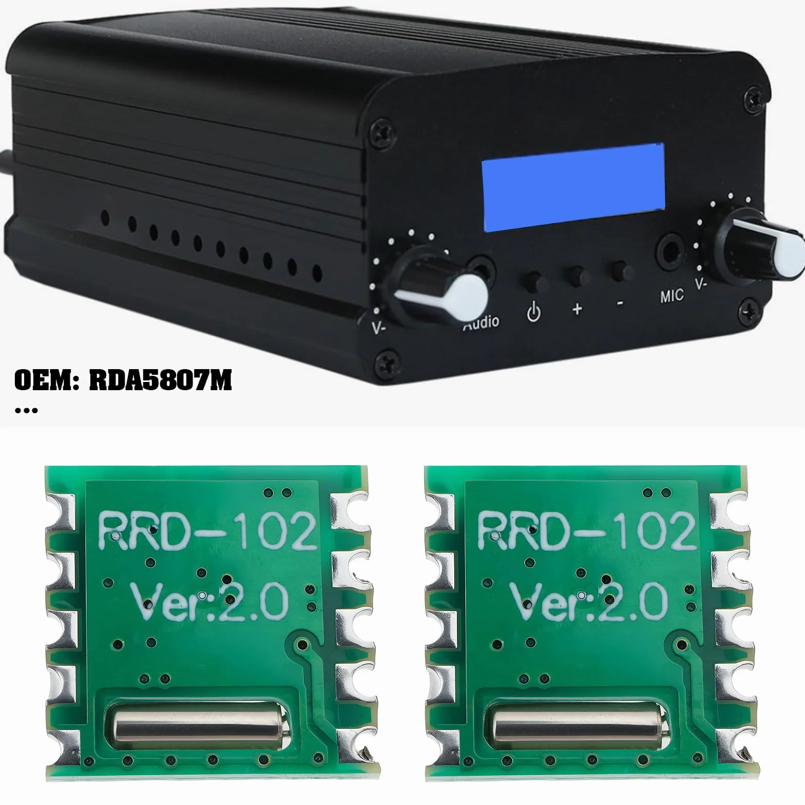 Moduł radia stereo RDA5807M FM RRD-102V2.0 2,7-5,5 V I2C 76-108 MHz
