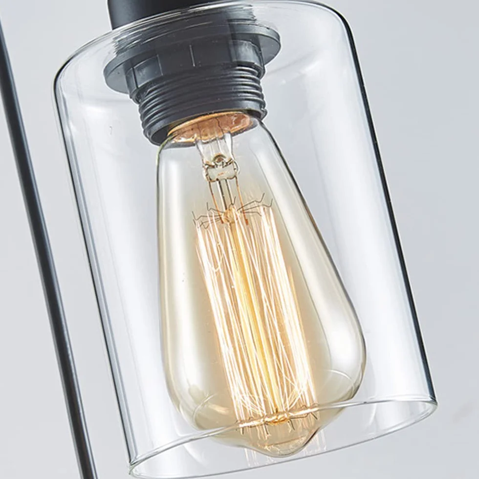 Retro 3 światła oświetlenie wisiorka, Podstawa Loft Loft Loft przemysłowe wyposażenie lamp wiszących, z szklanym matowym czarnym żyrandolą, do kuchni, wiejskiej restauracji kawiarni