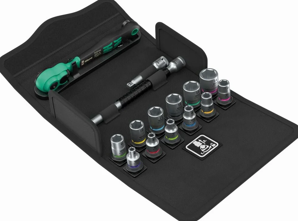 Zestaw z grzechotką 1/4" Zyklop Comfort 8100 SA 13, z przełącznikiem zmiany kierunku pracy, metryczny, 15 części
