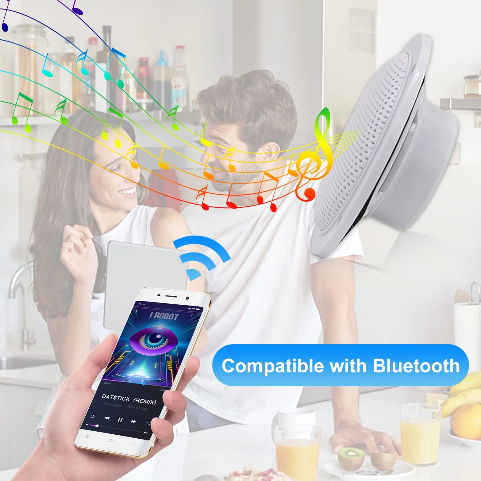 Herdio 160 W 4-calowy zestaw głośników sufitowych wodoodporny Bluetooth