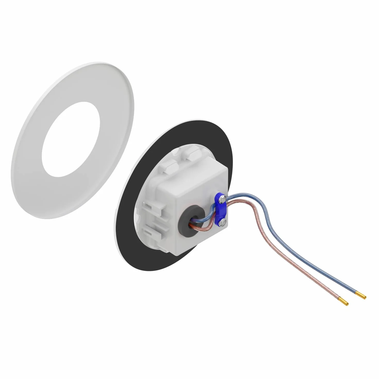 ledscom.de 10 Lampa schodowa LED/wpuszczana lampa ścienna FEX do użytku wewnątrz i na zewnątrz, okrągła, Ø 85 mm, ciepła biel