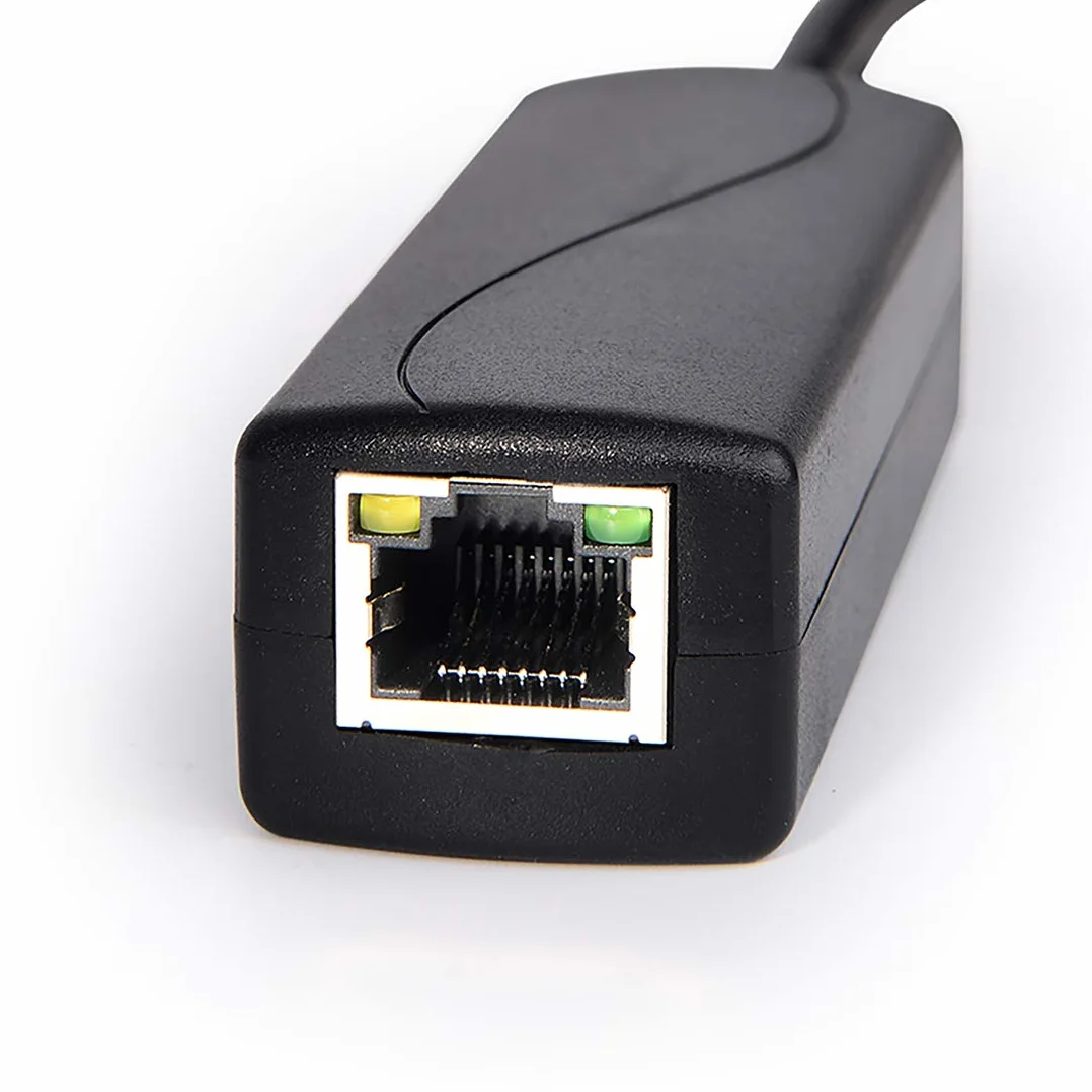 Rozdzielacz Gigabit PoE 12 V 1 A z wyjściem IEEE 802.3af Standardowy 10, 100, 1000 Mbps Power Over Ethernet rozdzielacz adapter do kamery IP CCTV monitoringu 5,5 x 2,1 mm kabel z wtyczką DC (PS5712G)