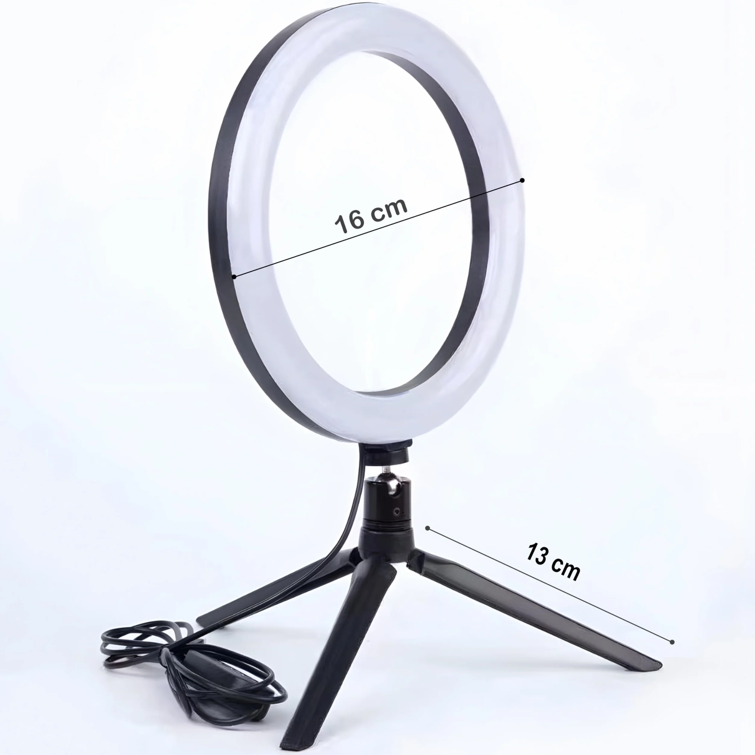 Retoo Lampa pierścieniowa LED 13 cm 7W 3 Tryby Świecenia Statyw do Selfie