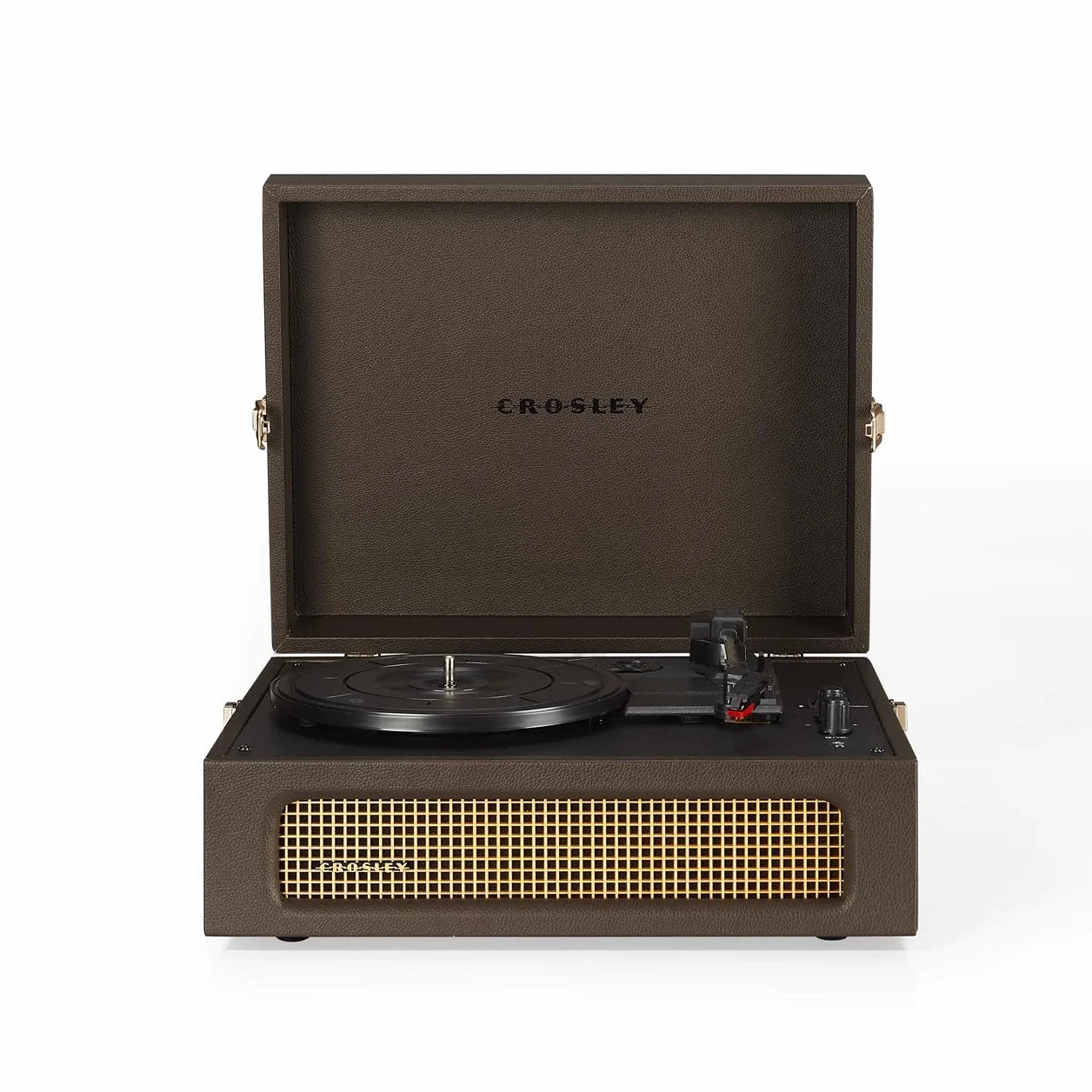 Crosley Voyager Przenośny gramofon, Bluetooth, 3-biegowa walizka, odtwarzacz winylowy, gramofony domowe do płyt winylowych, wbudowane głośniki stereo i odbiornik Bluetooth, wejście AUX, Cocao