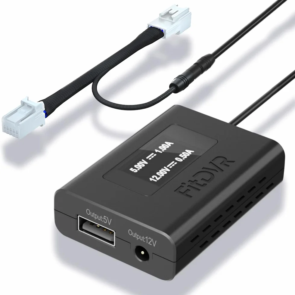 Dashcam Power Adapter 10-Pin do Mazdy LED USB 5V 12V D3-026