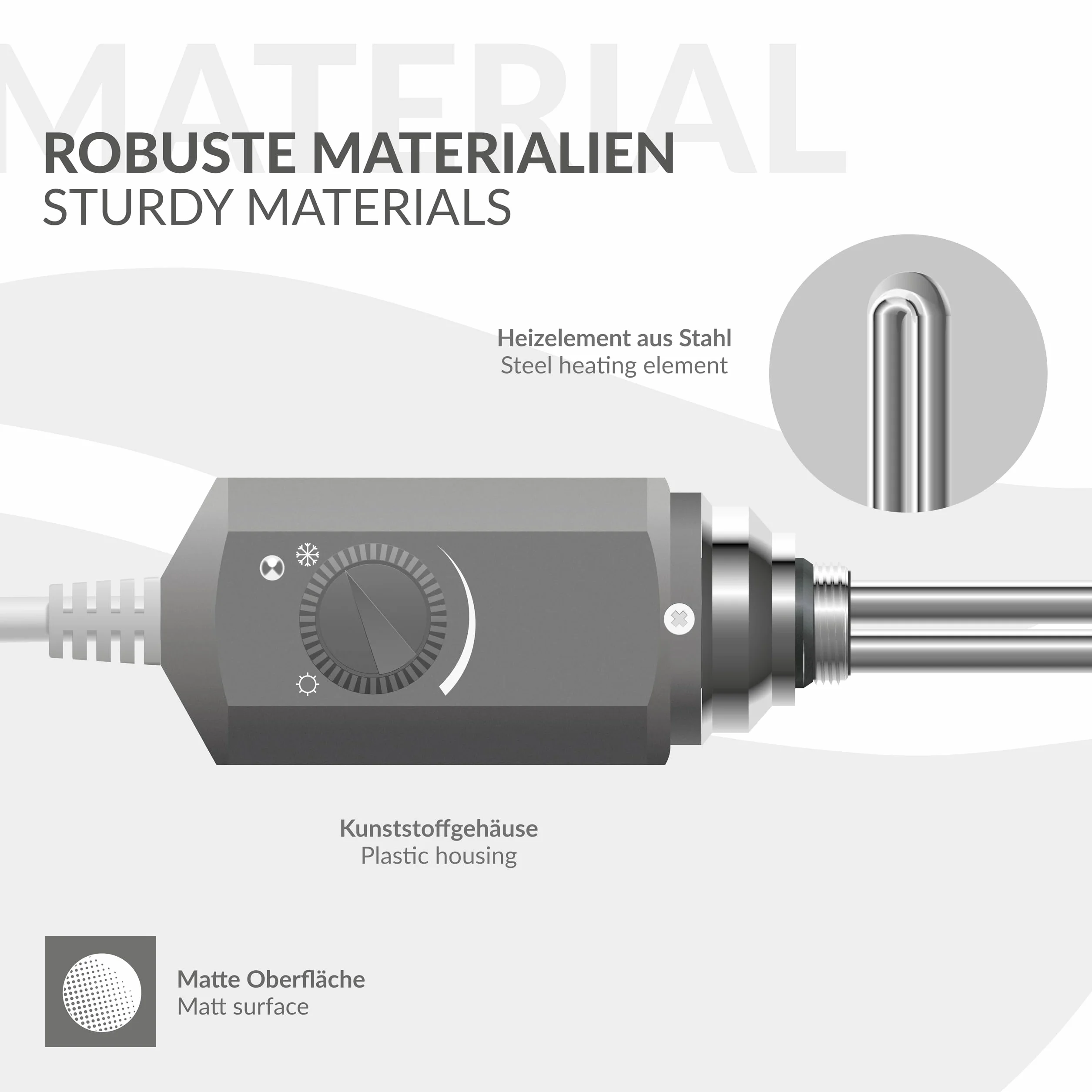 ECD Germany Grzejnik lazienkowy elektryczny 400 x 800 mm antracyt prosty z podlaczeniem bocznym z pretem grzejnym 300W chrom - ogrzewanie grzejnikowe podgrzewacz do reczników suszarka do reczników