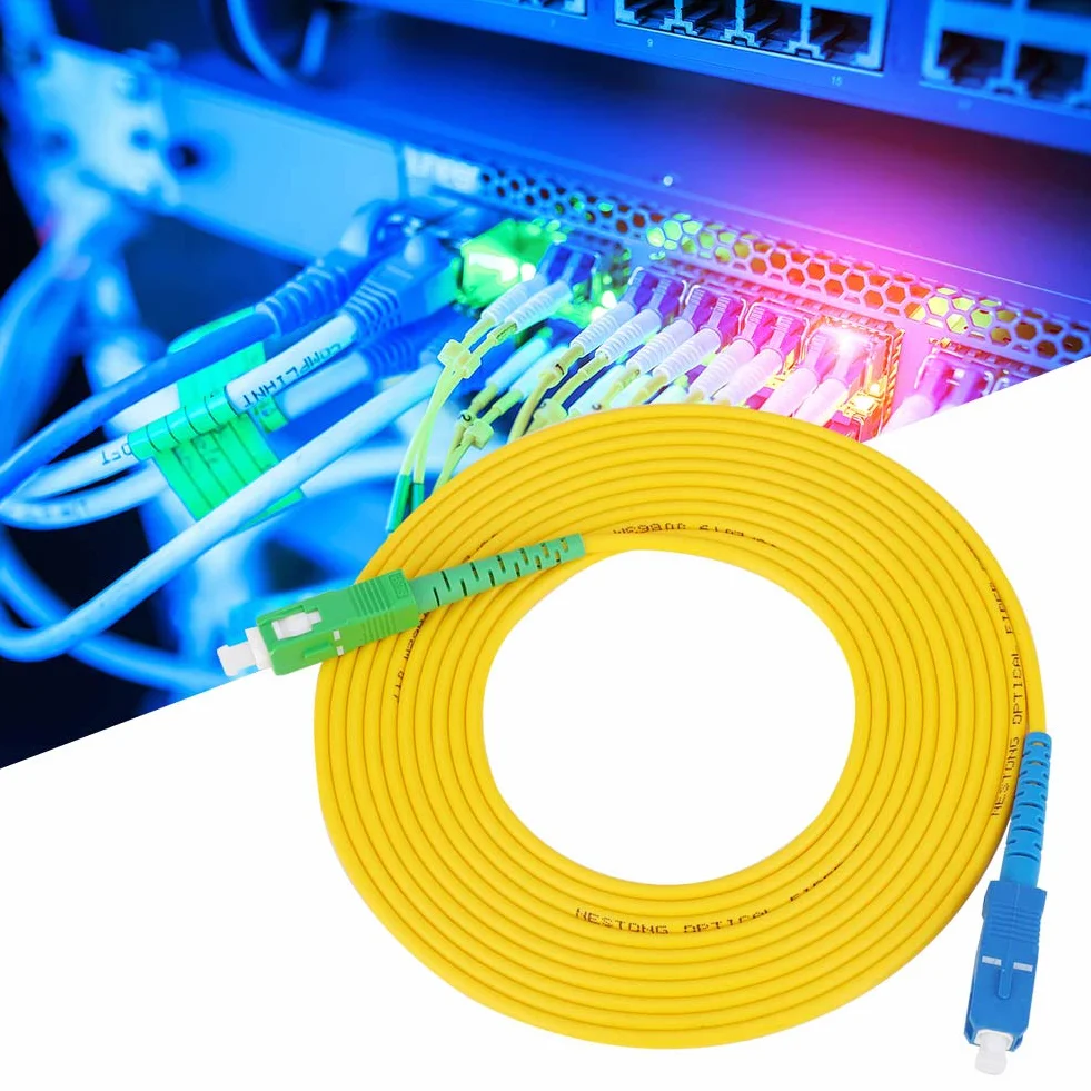 Kabel Światłowodowy SC/UPC-SC/UPC, Światłowód Przedłużający, 20 Metrów, Kompatybilny z Sieciami Optycznymi