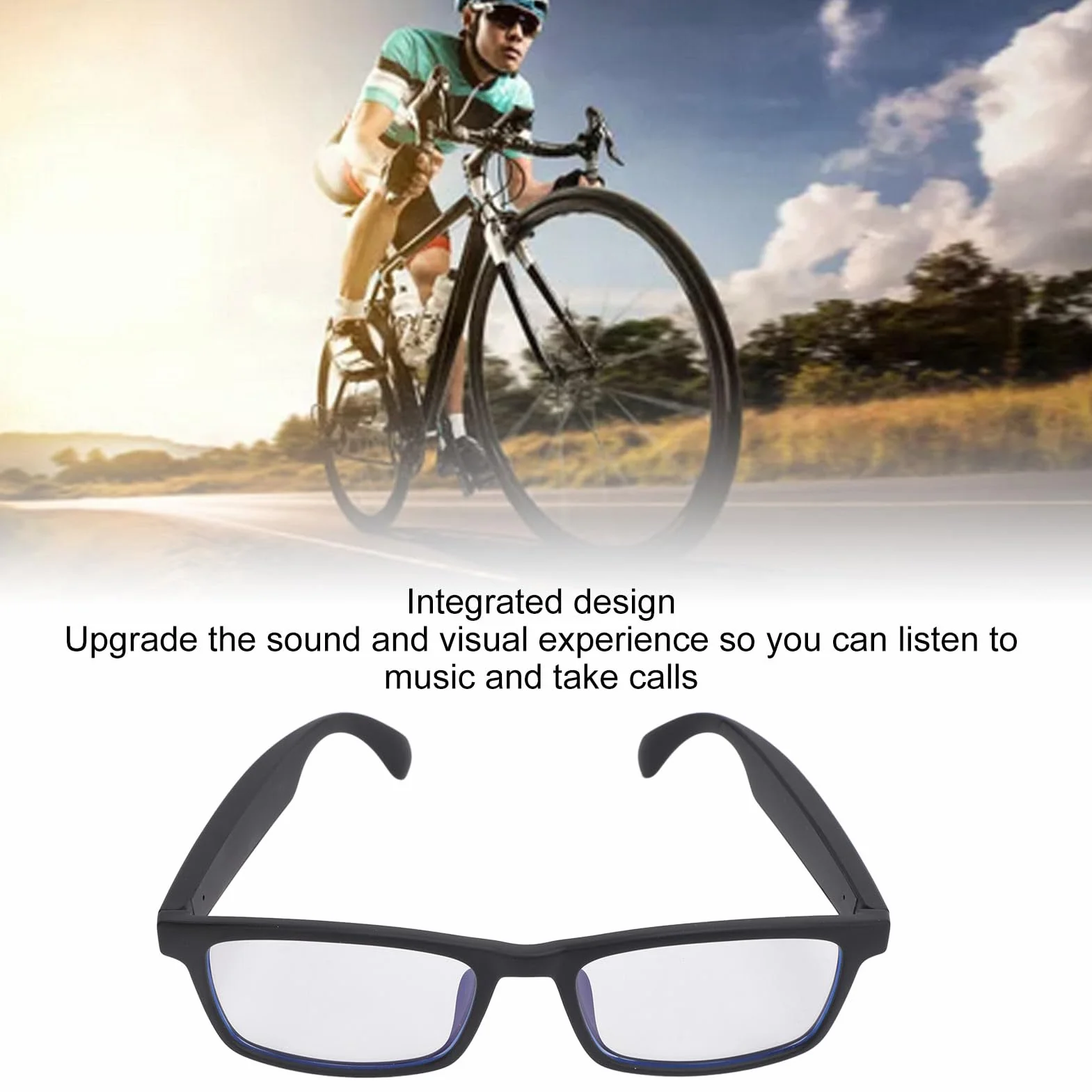 Inteligentne Okulary Bluetooth z Asystentem Głosowym, Mikrofonem, Filtrem Niebieskiego Światła, Soczewkami Polaryzacyjnymi, Wodoodporne